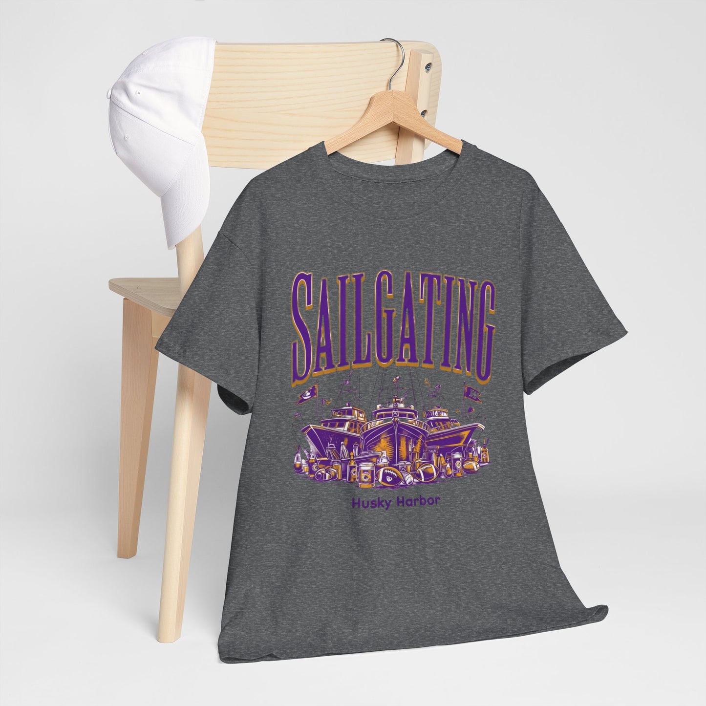 Sailgating Tee - Washington Huskies Unisex Heavy Cotton Shirt