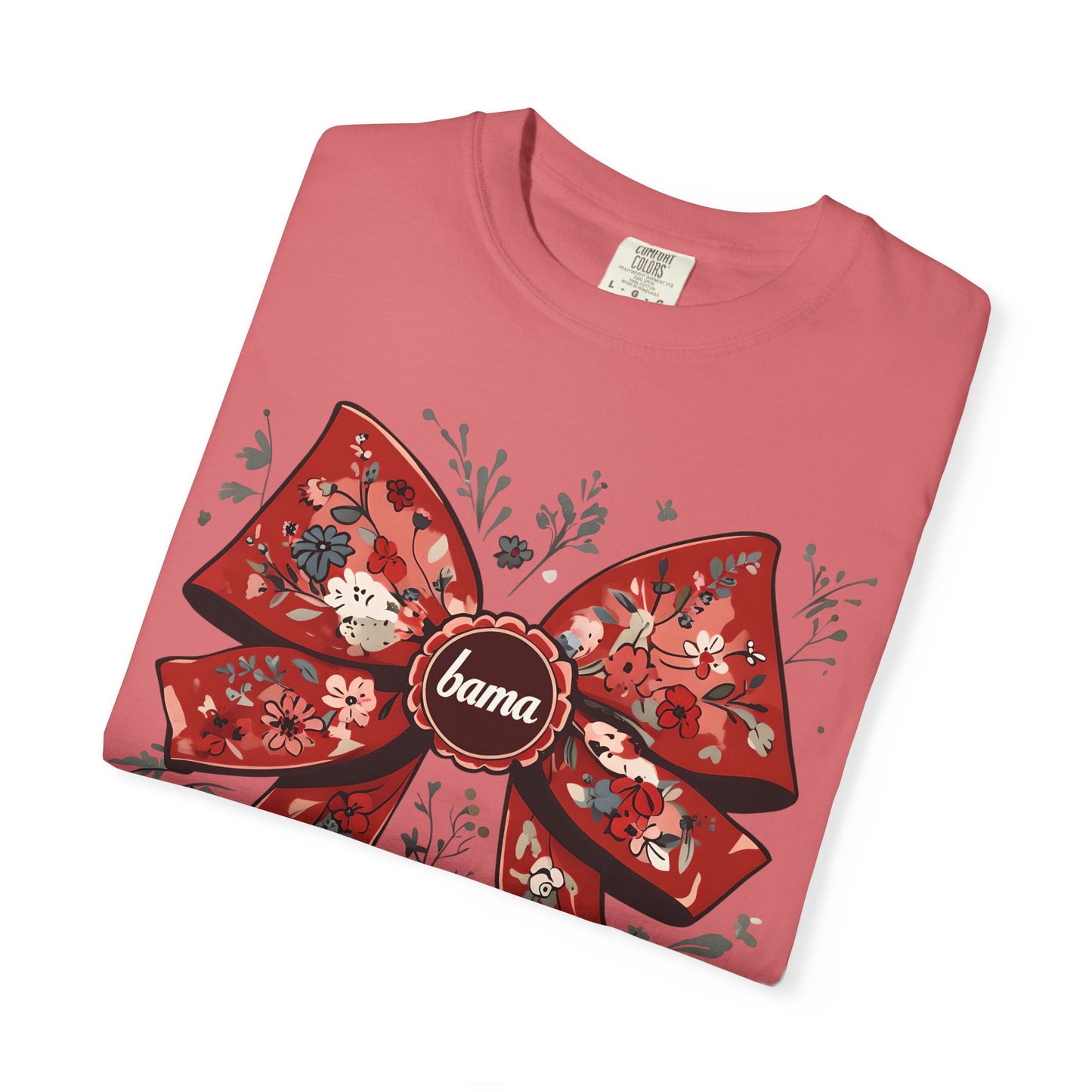 Floral Bow T-shirt - Comfort Colors - Coquette Bama Bow - Alabama Fan