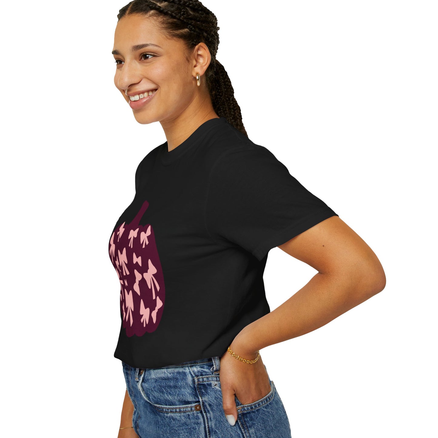 Pumpkin Bow Graphic Tee | Unisex Fall T-Shirt, Halloween Top, Cute Autumn Shirt, Gift for Her, Festival Wear