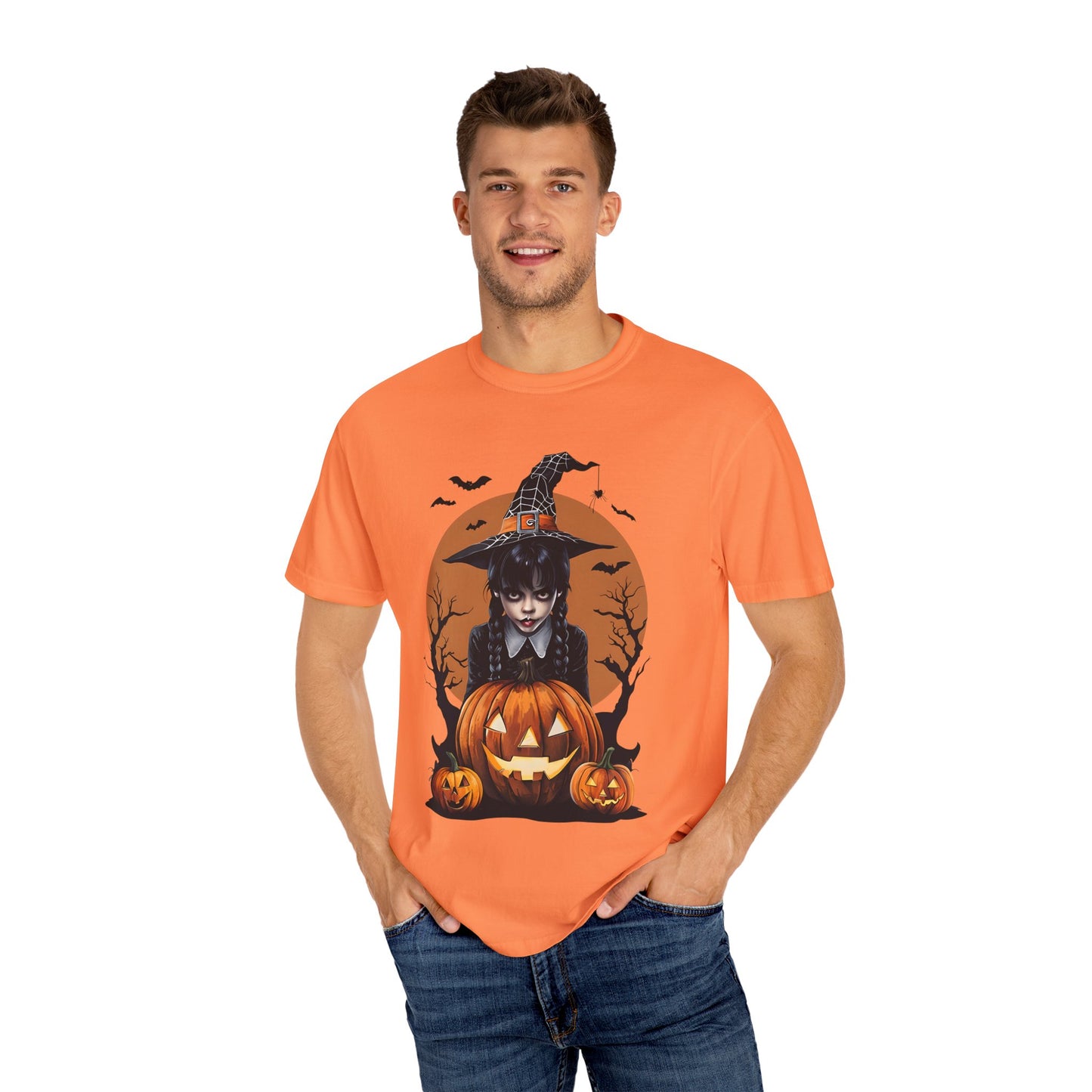 Halloween Witch Graphic Tee, Spooky Unisex T-Shirt, Pumpkin Halloween Costume, Fall Festive Apparel, Witchy Shirt for October