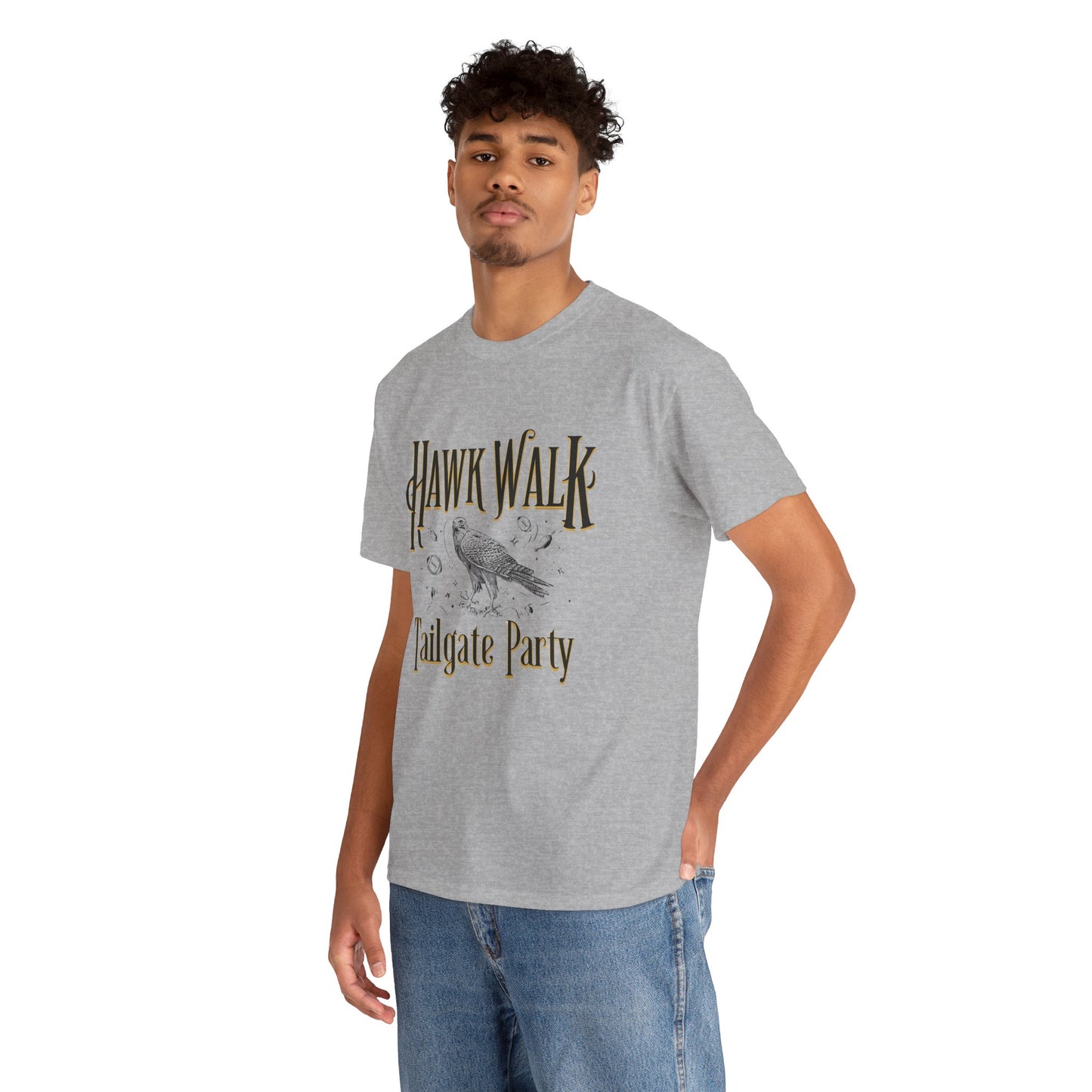 Hawk Walk Tailgate Tee, Unisex Cotton Shirt, Outdoor Event T-Shirt, Festival Wear, Bird Lover Gift, Sports Gathering Apparel