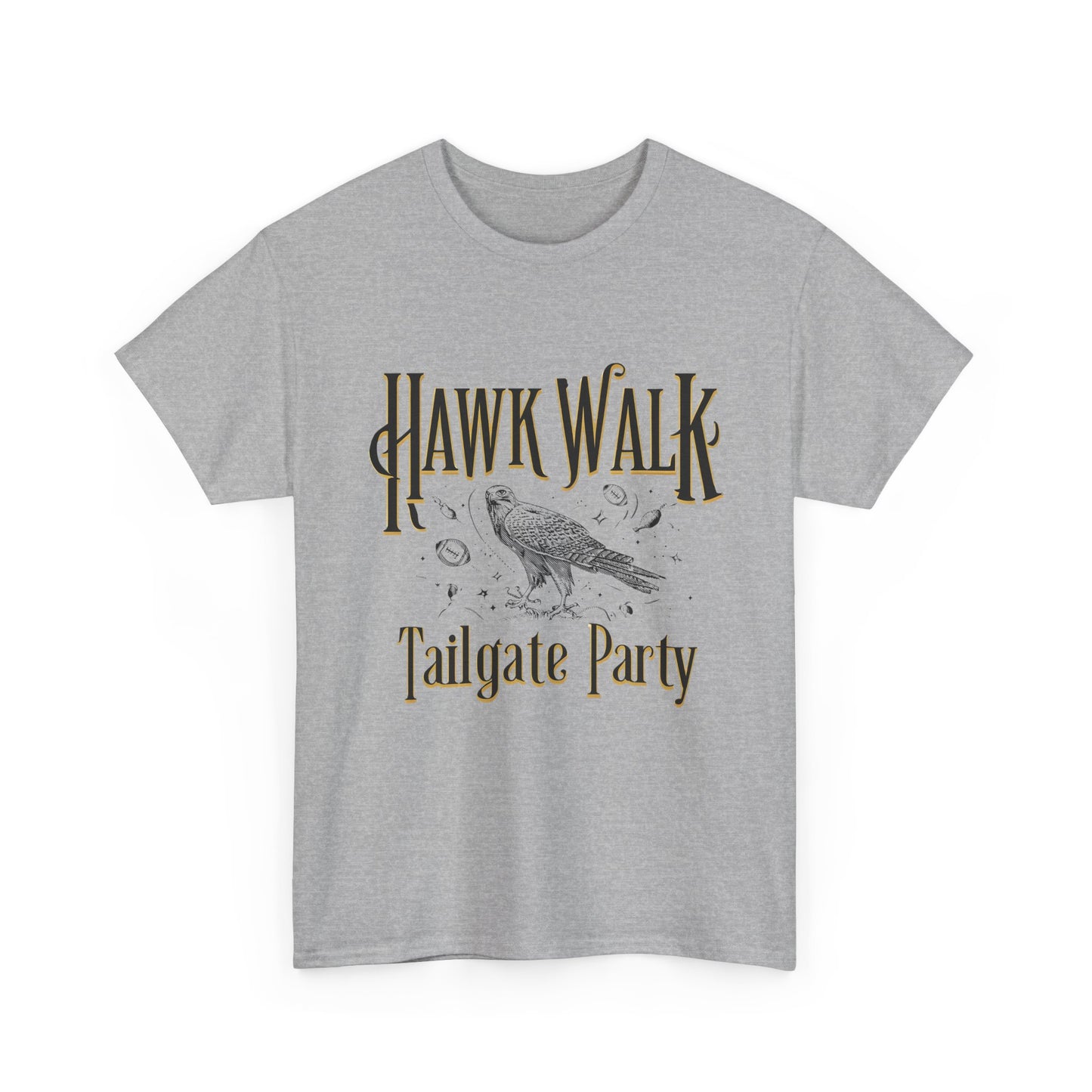 Hawk Walk Tailgate Tee, Unisex Cotton Shirt, Outdoor Event T-Shirt, Festival Wear, Bird Lover Gift, Sports Gathering Apparel