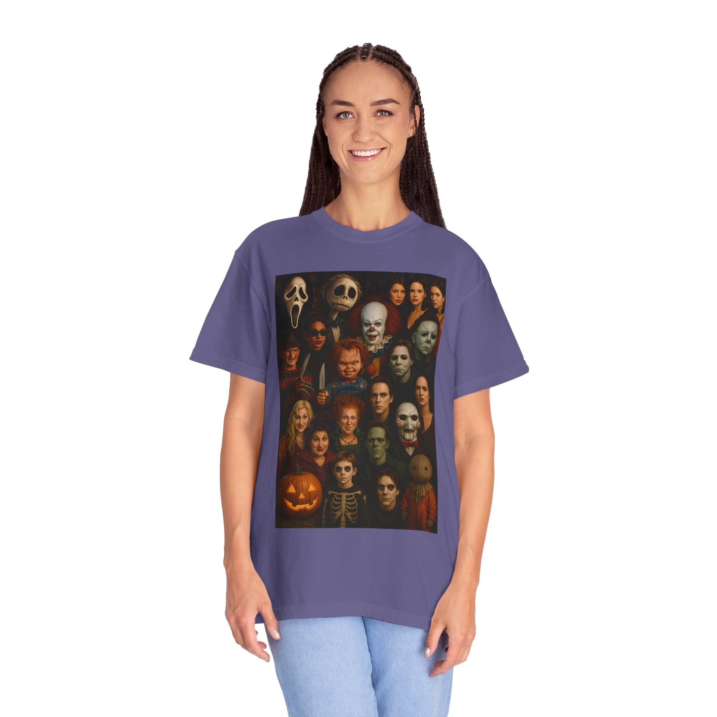 Spooky Halloween T-Shirt | Unisex Garment-Dyed Tee Featuring Iconic Horror Movie Characters, Perfect for Halloween Parties, Horror [...]