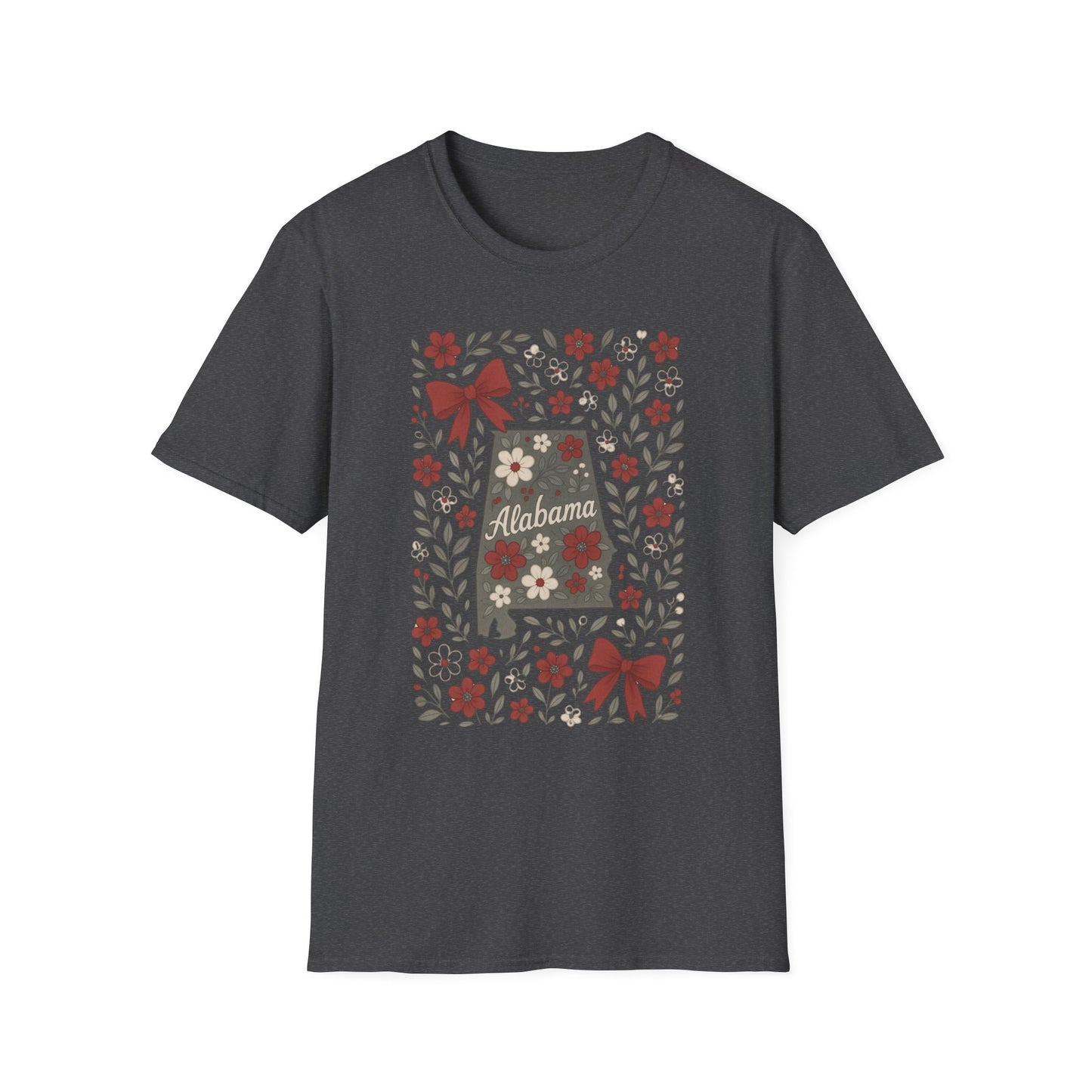 Alabama Floral Unisex T-Shirt, Southern Pride Shirt, Gift for Her, Travel Tee, Spring Apparel