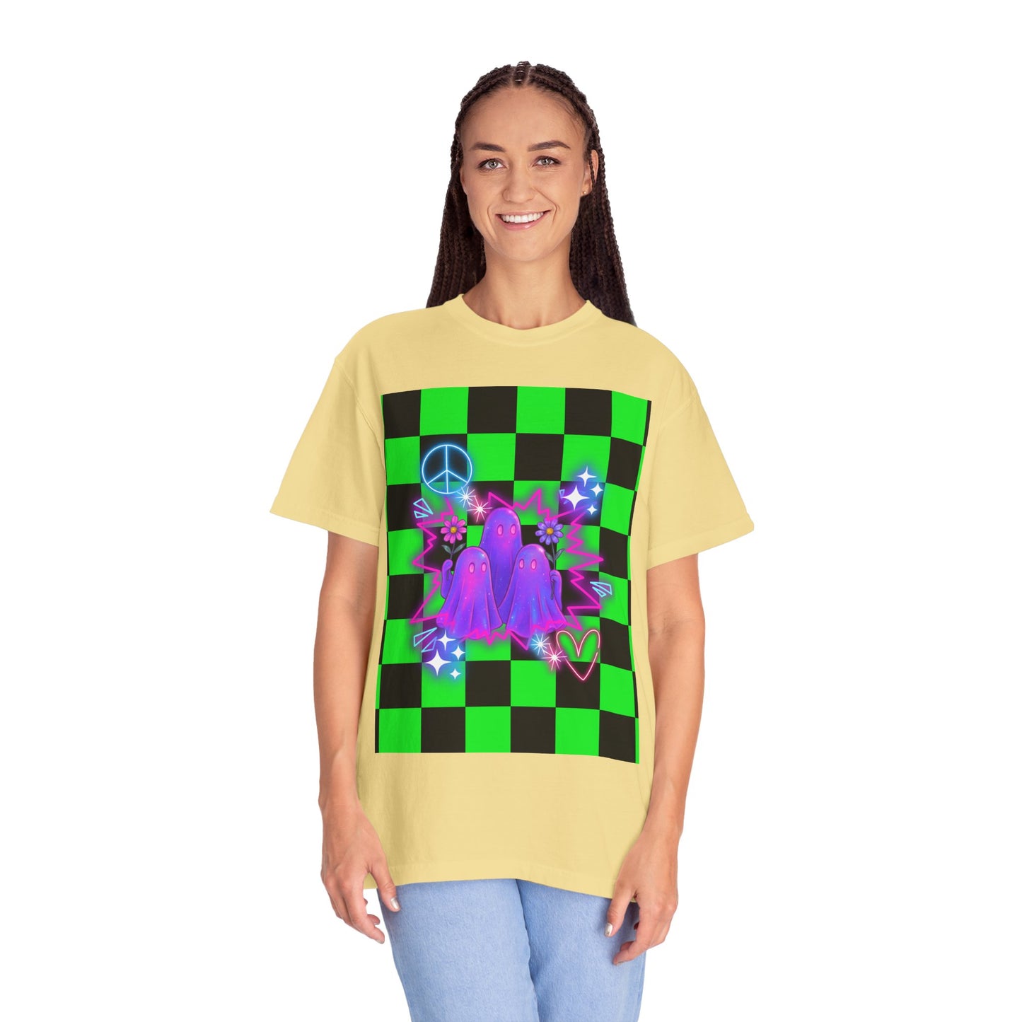 Vibrant Ghost Graphic Tee, Unisex T-shirt, Retro Vibe Shirt, Perfect for Halloween, Party Wear, Casual Style, Unique Gift