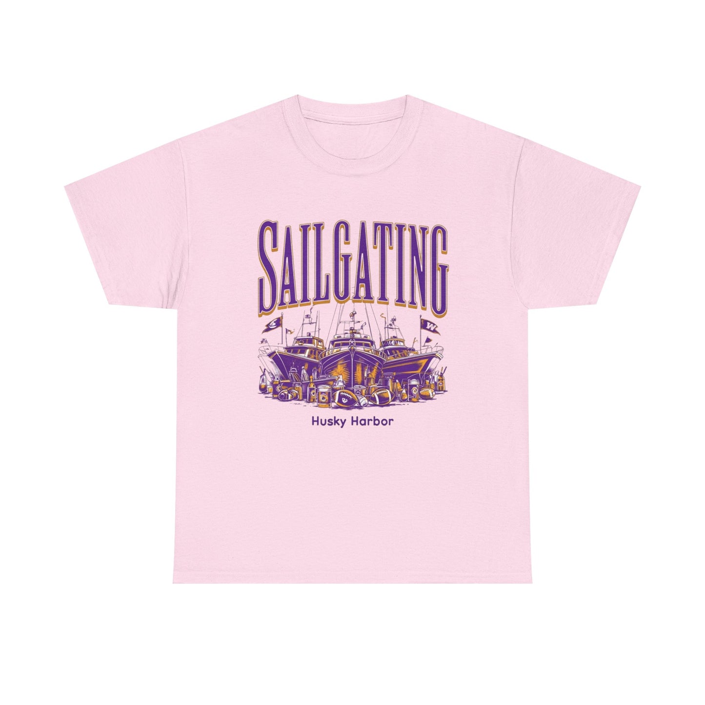 Sailgating Tee - Washington Huskies Unisex Heavy Cotton Shirt