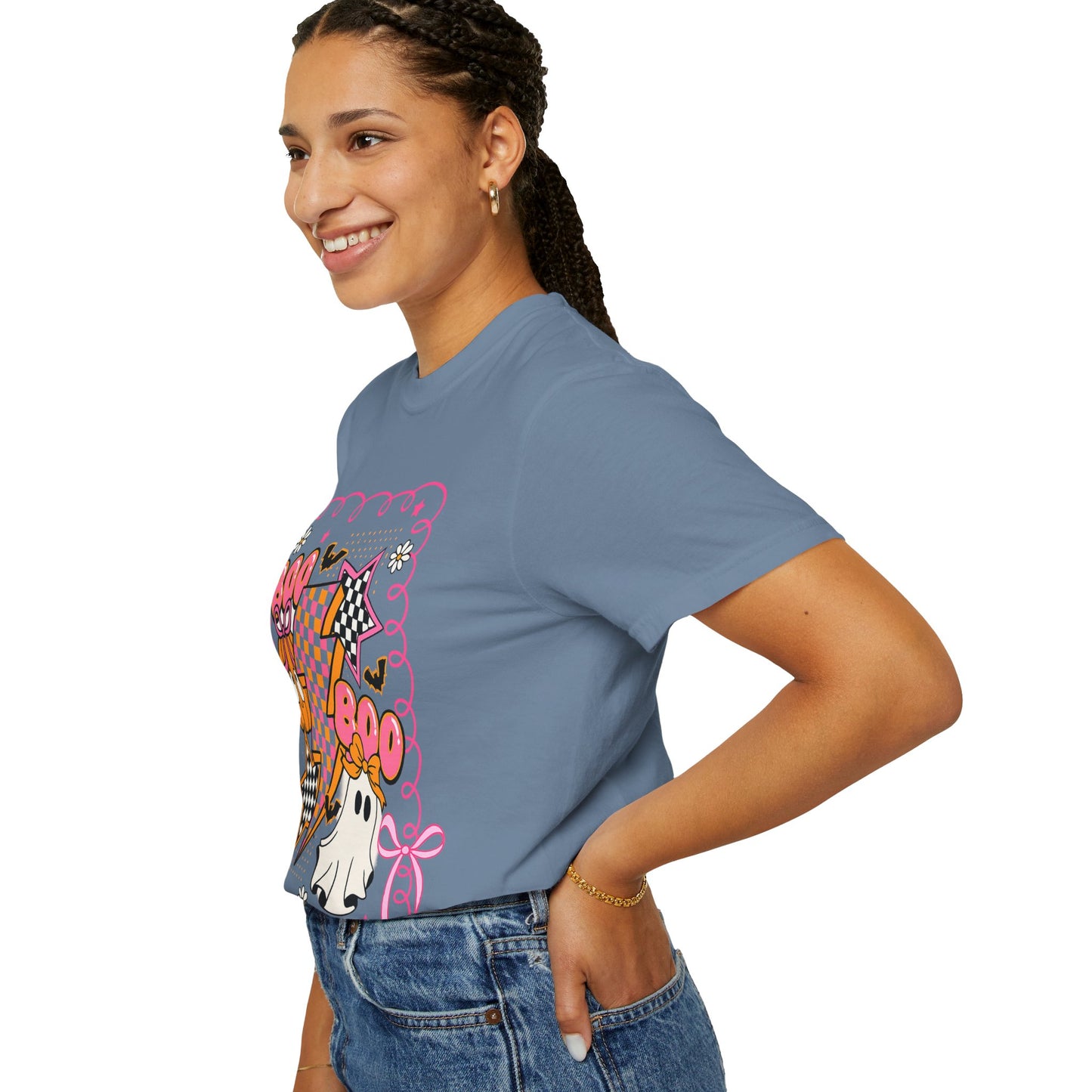 Retro Design Orange & Pink Unisex Halloween T-Shirt