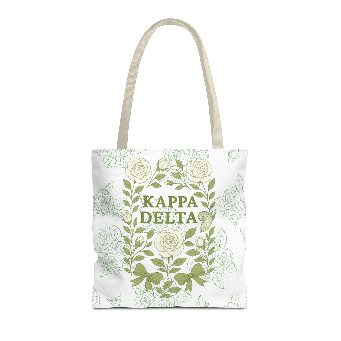 Elegant Kappa Delta Tote Bag, Floral AOP Design, Sorority Bag, Gift for Sisters, Eco-Friendly Shopping Bag