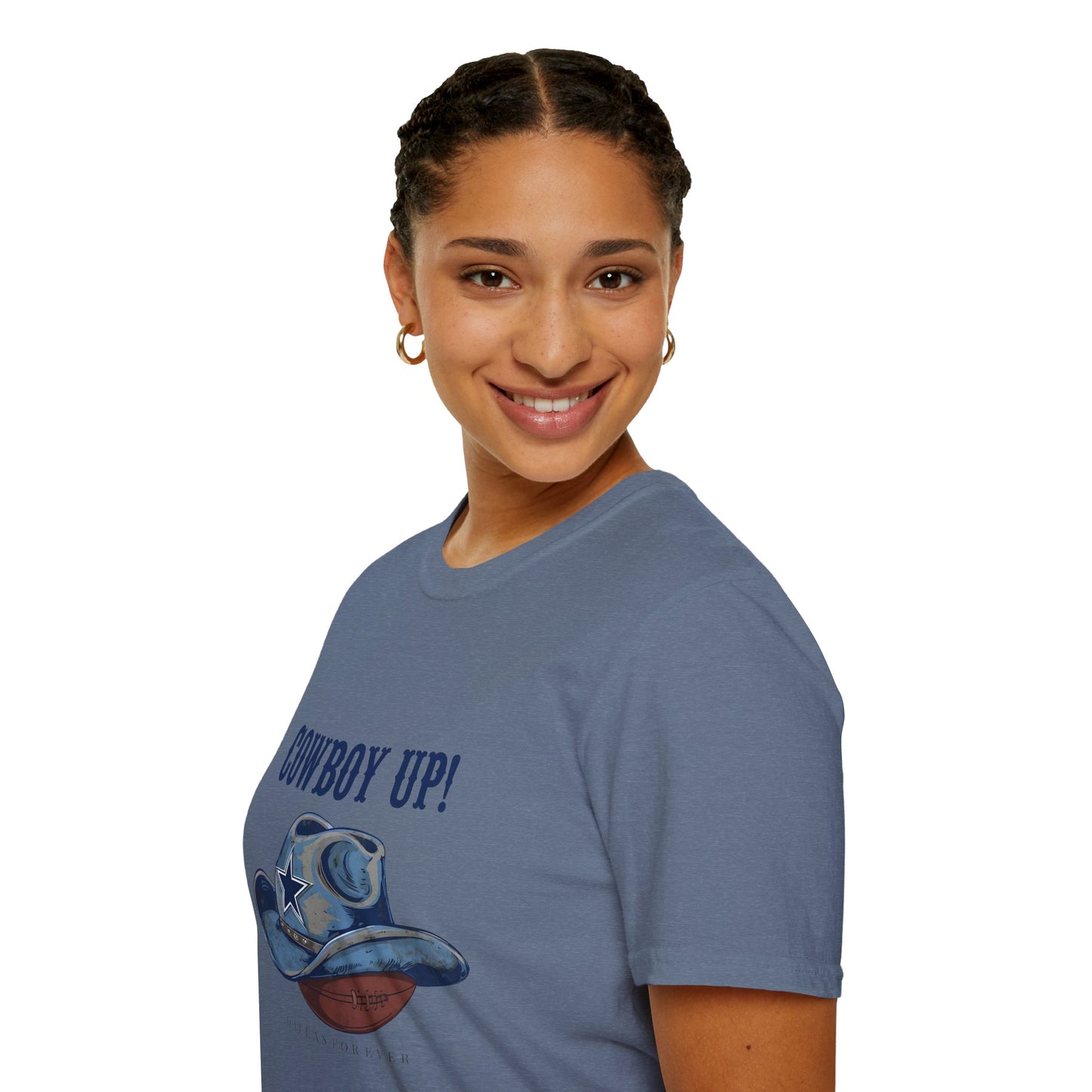 Cowboy Up! Unisex Softstyle T-Shirt - Casual Western Tee for Rodeos, Country Events, Fun Graphic Shirt, Everyday Wear