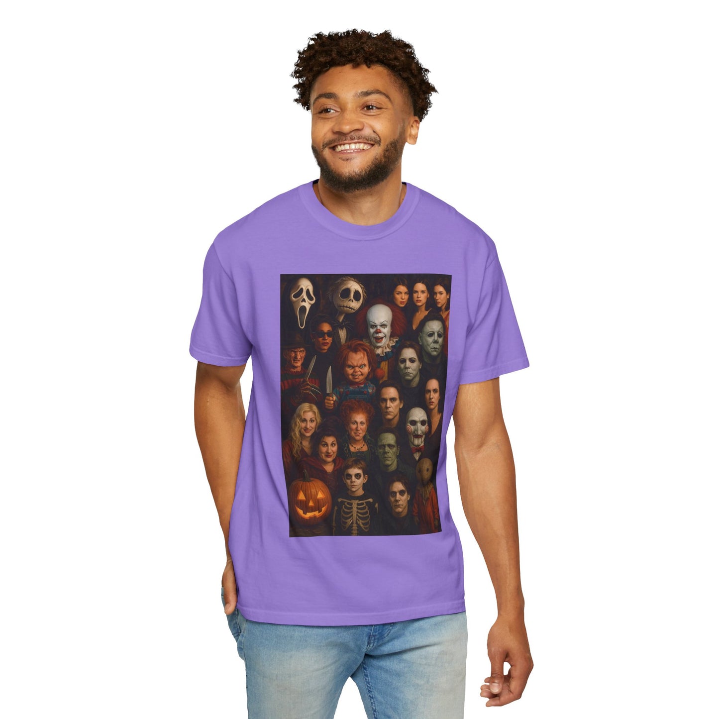 Spooky Halloween T-Shirt | Unisex Garment-Dyed Tee Featuring Iconic Horror Movie Characters, Perfect for Halloween Parties, Horror [...]