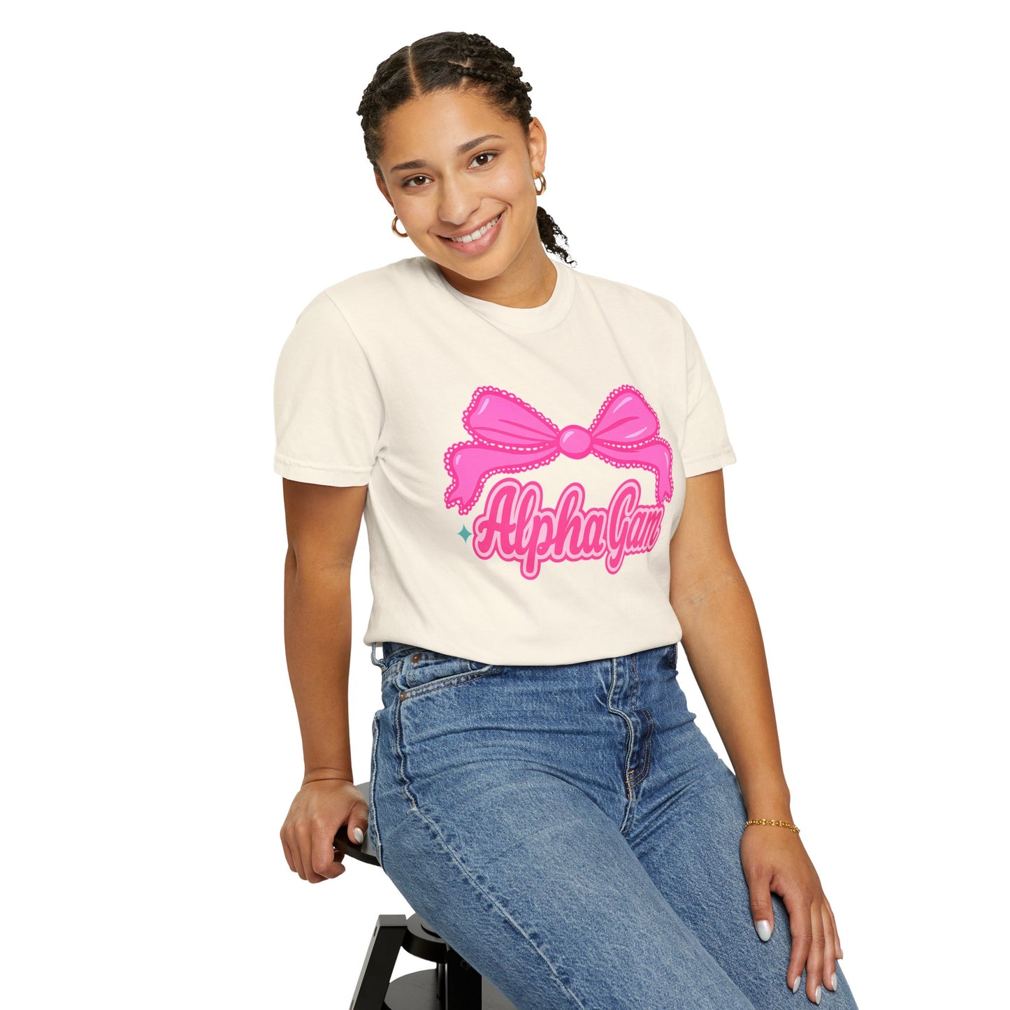 AlphaGam Bow T-Shirt | Unisex Garment-Dyed Tee for Sorority Sisters, College Apparel, Gifts for Greek Life, Casual Outfit, Sorority [...]