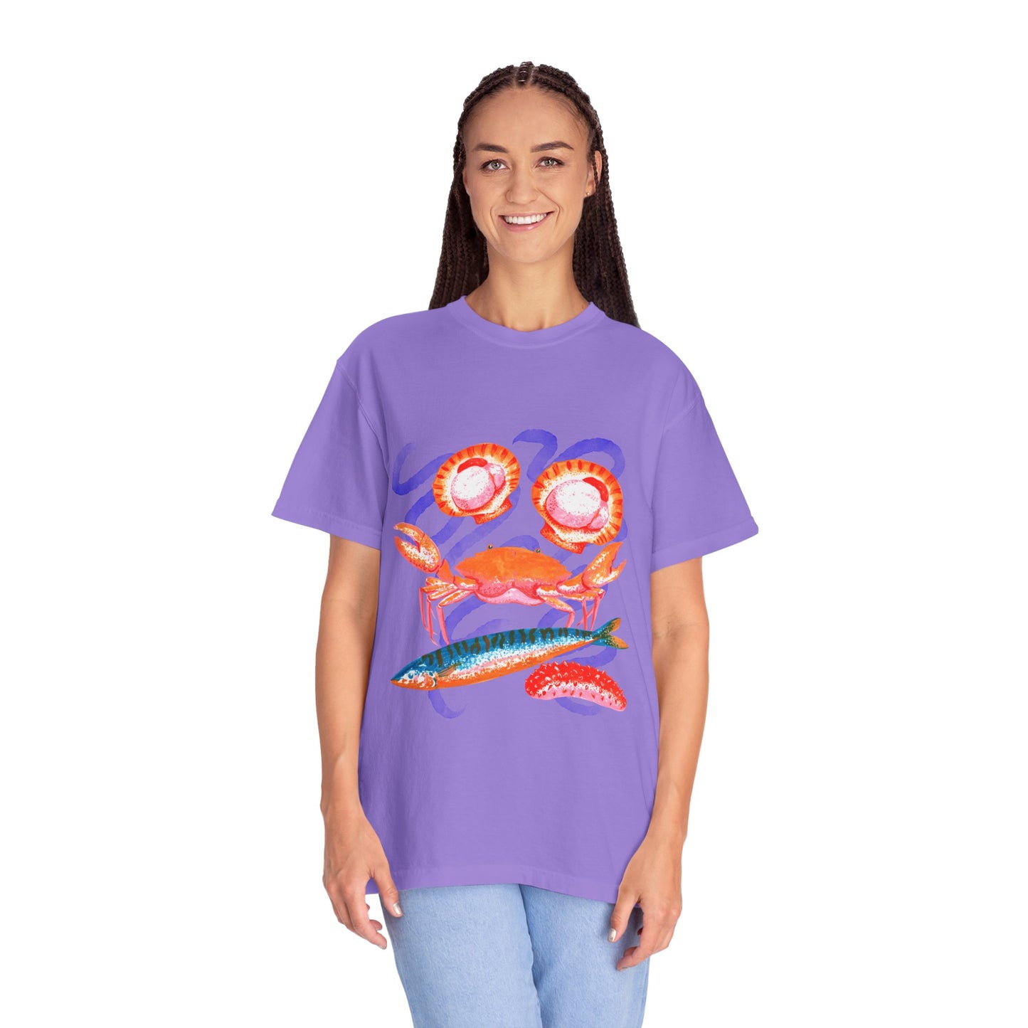 Retro Seafood Graphic T-Shirt - Fresh Catch Comfort Colors Tee
