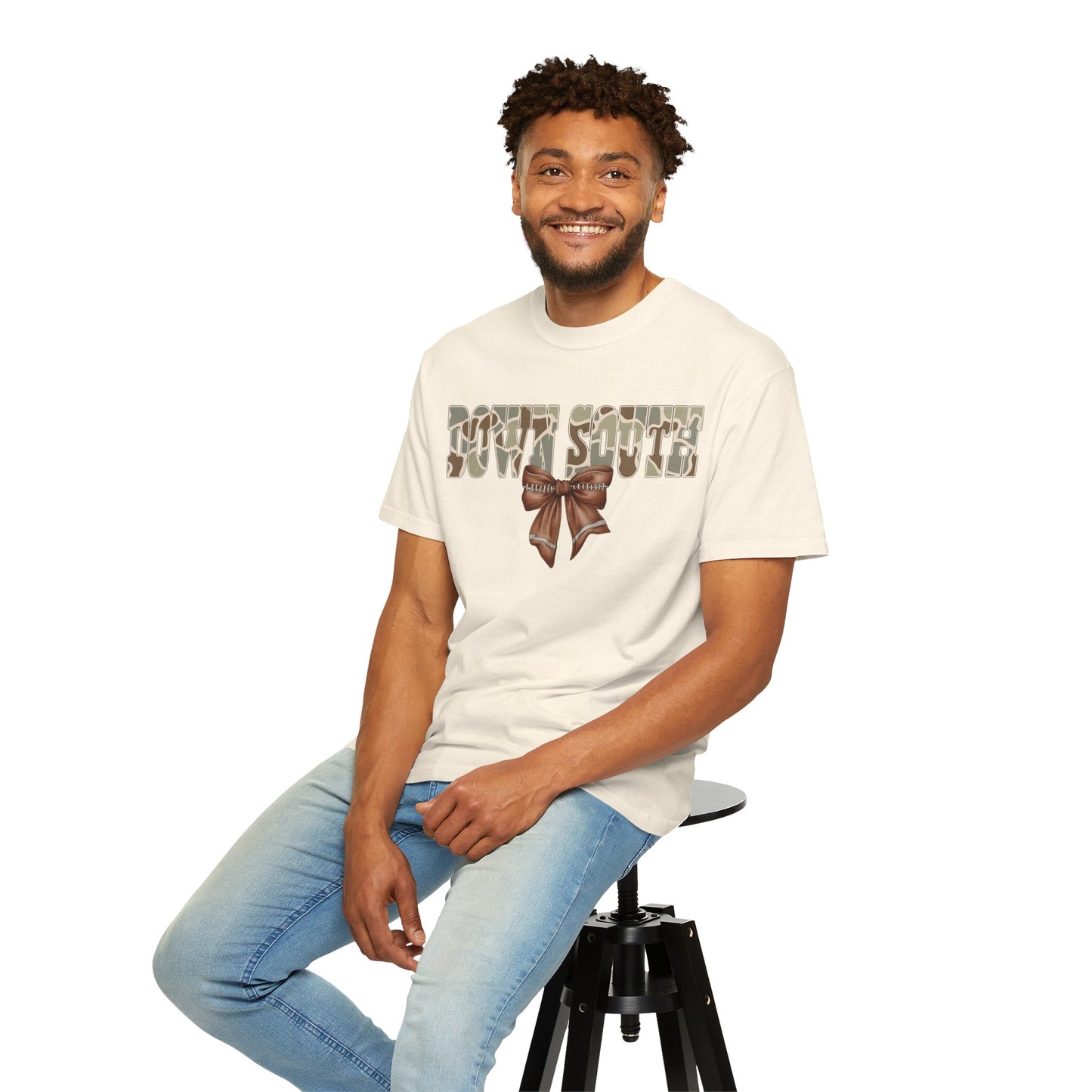 Camo Bow Graphic Tee - Trendy Apparel for Casual Outings and Birthdays
