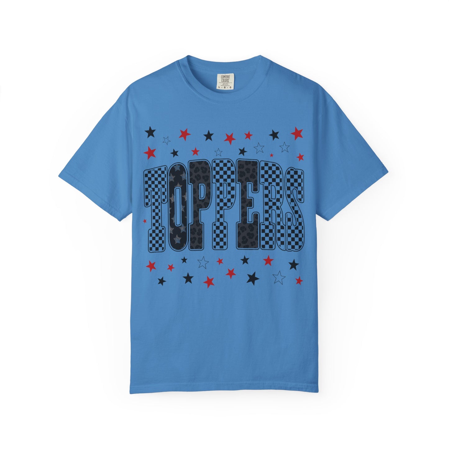 Topper Star and Checker Pattern Graphic Tee