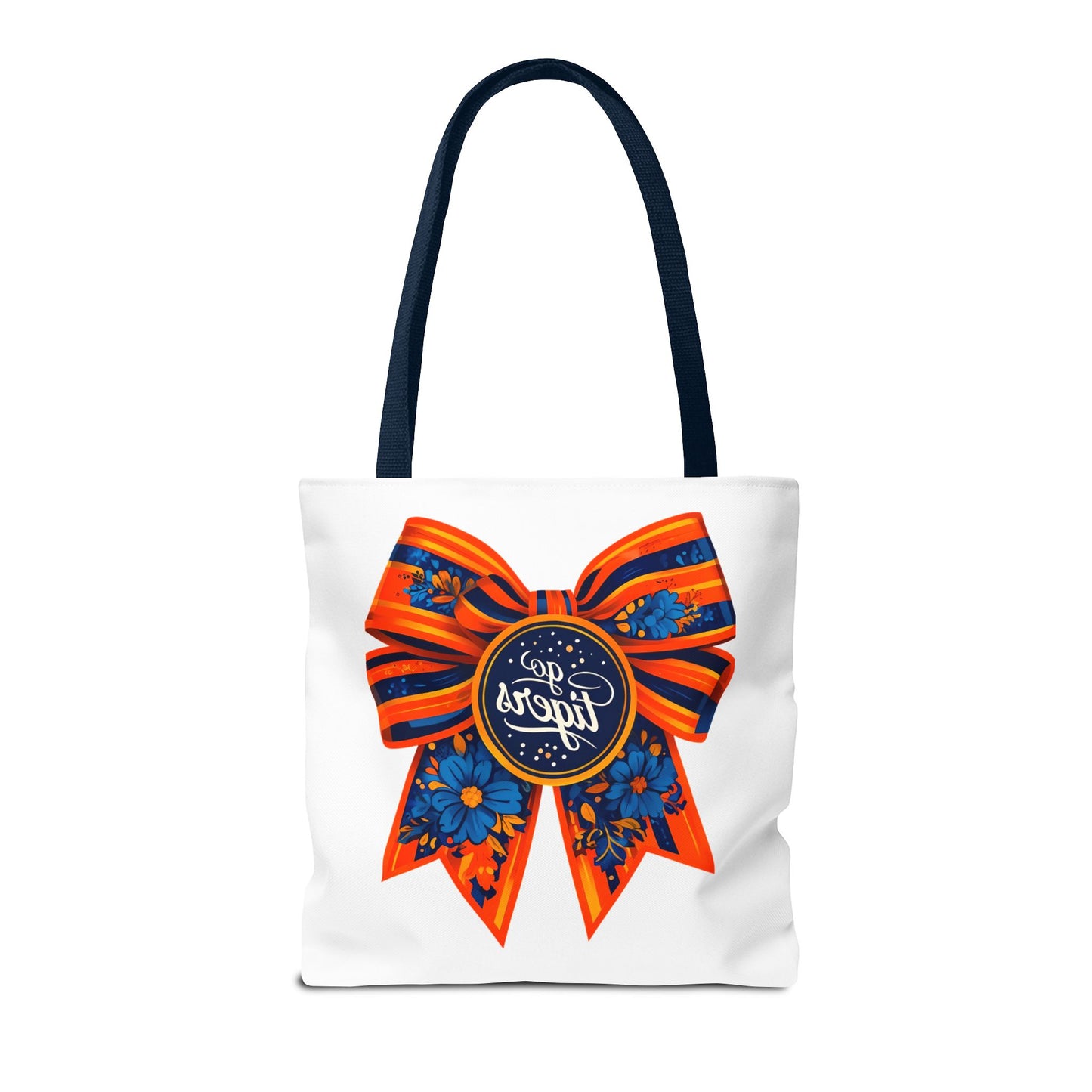 Cheerful Floral Tote Bag - Go Tigers, Sports Fan Gift, Custom Tote, Floral Design, Game Day Bag, Personalized Shopping Bag