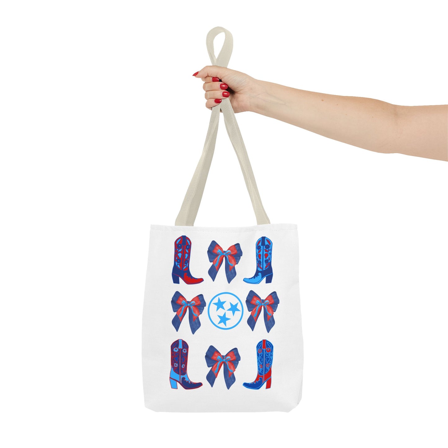 Tote Bag - Tennessee Titans Coquette Bow Design - Titan Up NFL Game Day Gift Nashville TN