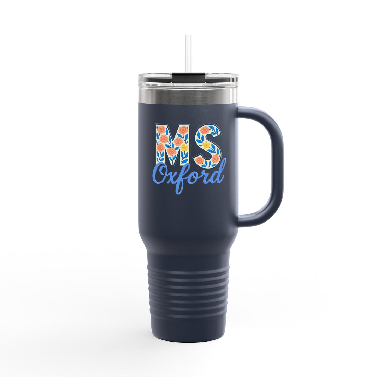 Floral Insulated Travel Mug-40 oz., Oxford, MS Design
