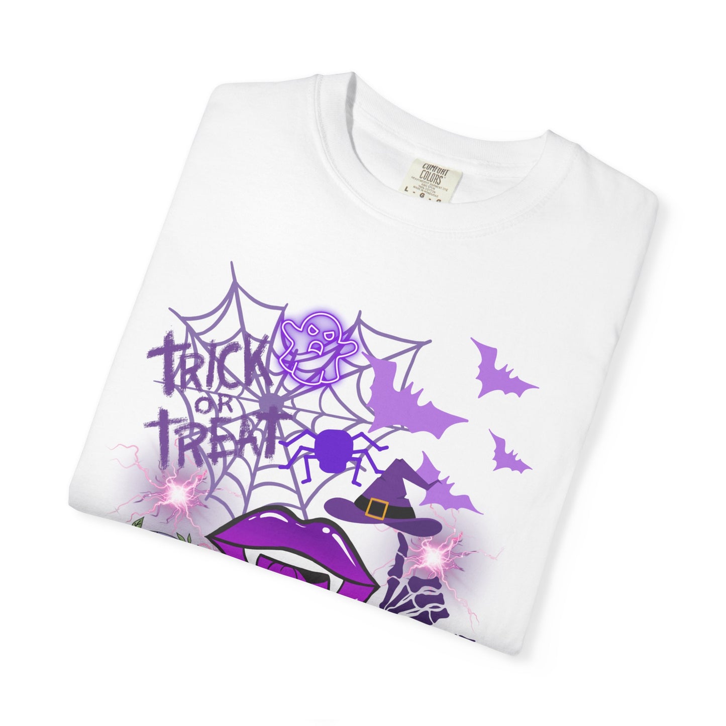 Spooky Purple Vibes Halloween Graphic T-Shirt, Fun Unisex Tee for Spooky Season, Trick or Treat, Boo! Shirt, Halloween Party Wear, Gift Idea