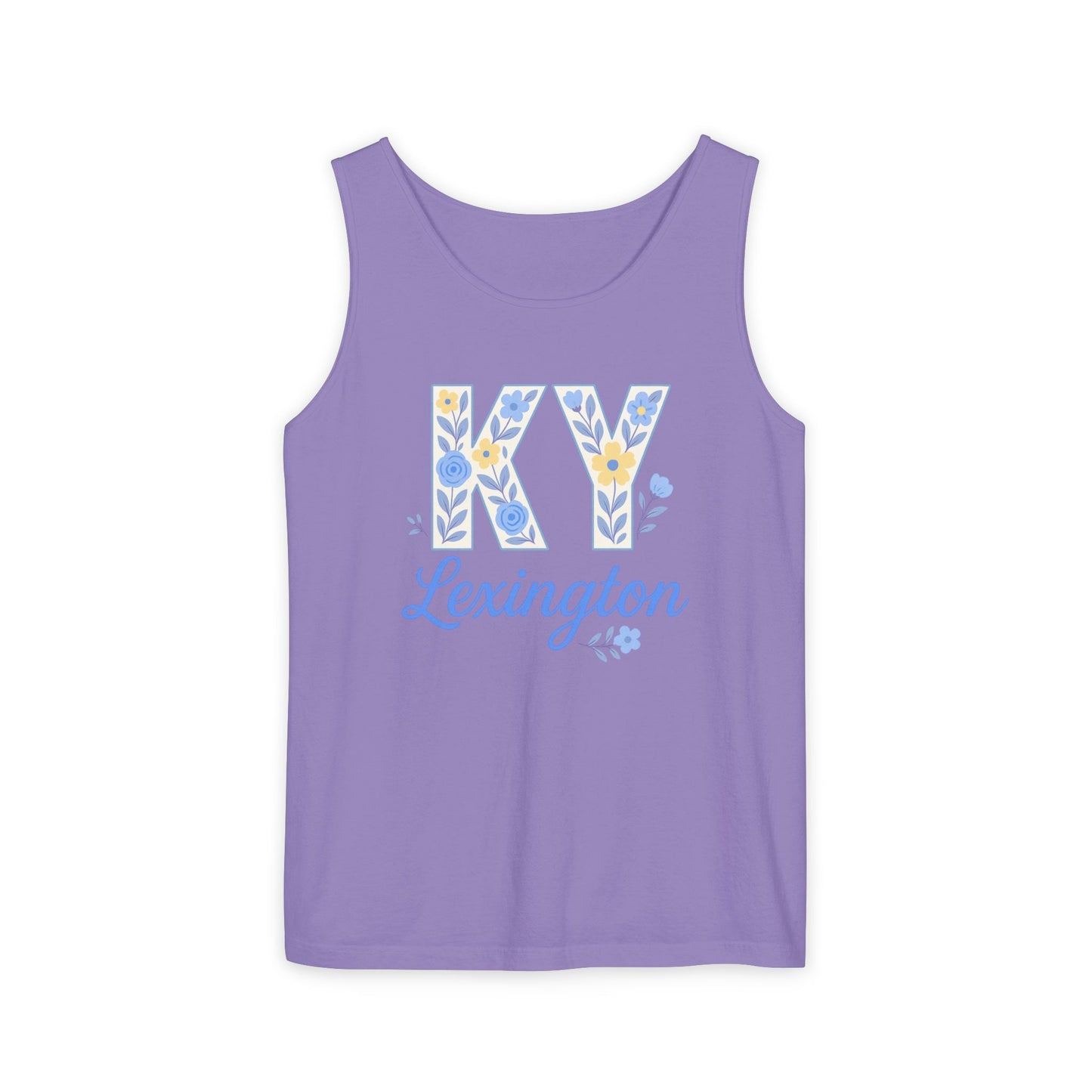 Kentucky Floral Letter Tank Top, Summer Tank, Cute Souvenir, Unisex Summer Apparel, Gift for Her, Comfort Colors, Graduation Gift