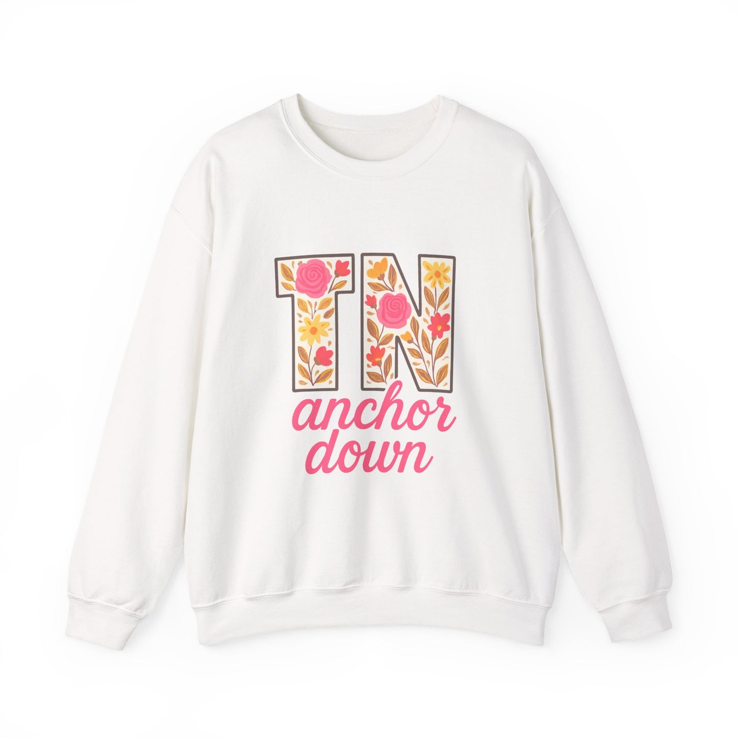 Cozy Floral Crewneck Sweatshirt with TN Design, Cute Gifts for Tennessee Fans, Casual Fall Wear, Perfect for Holidays & Gatherings