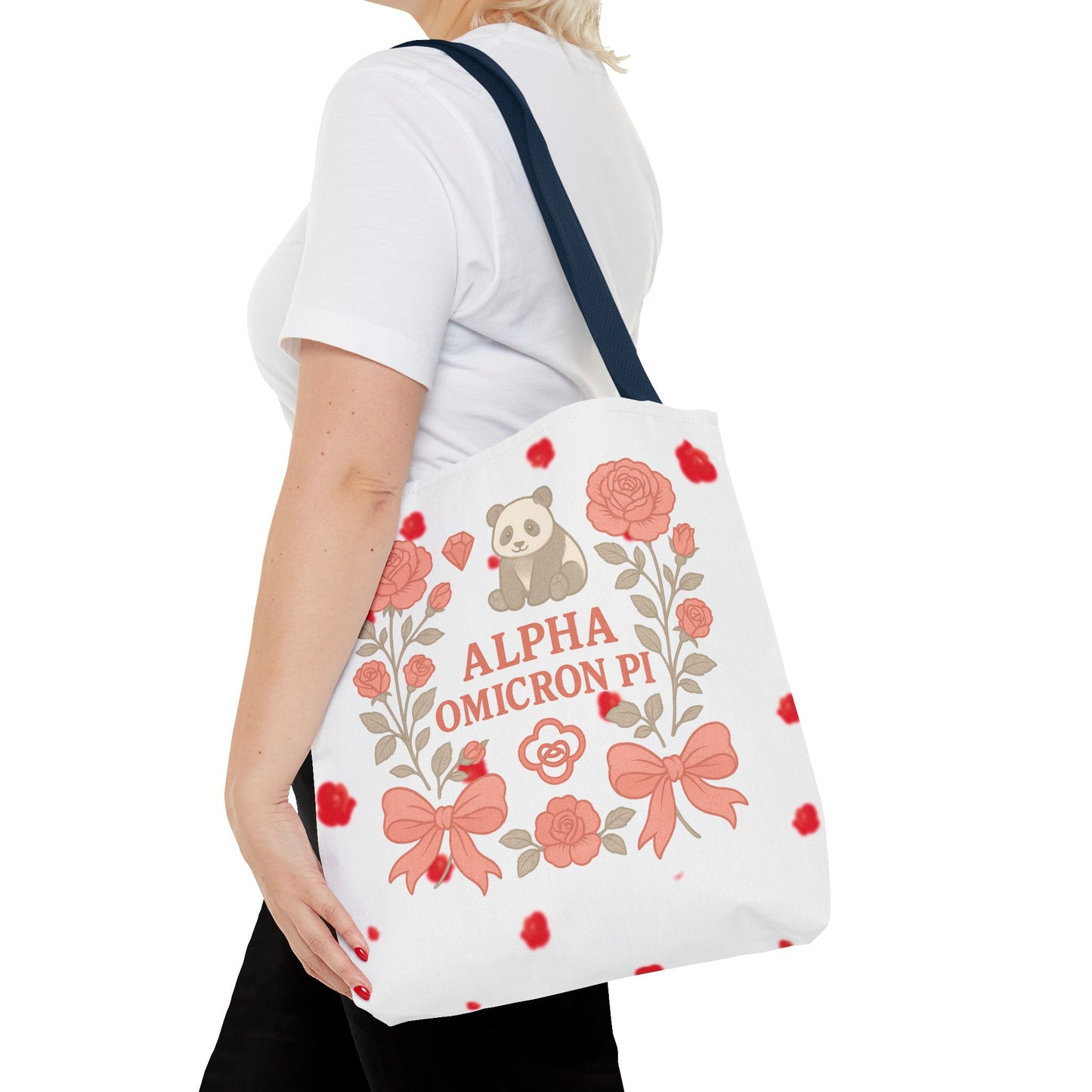 Floral Alpha Omicron Pi Tote Bag, Sorority Tote, Gift for Sisters, College Bag, Cute Everyday Tote
