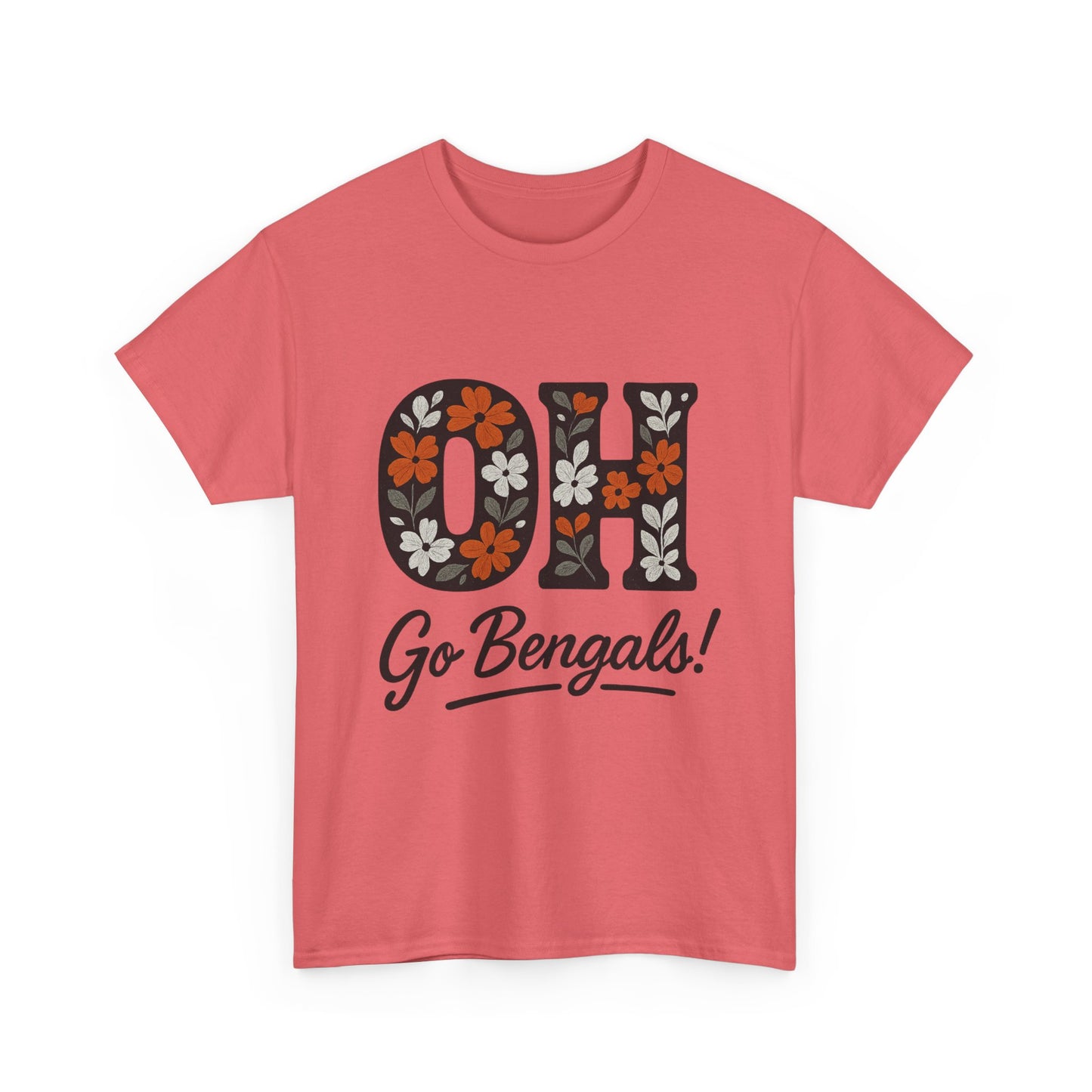 Bengals Floral Tee - Unisex Heavy Cotton