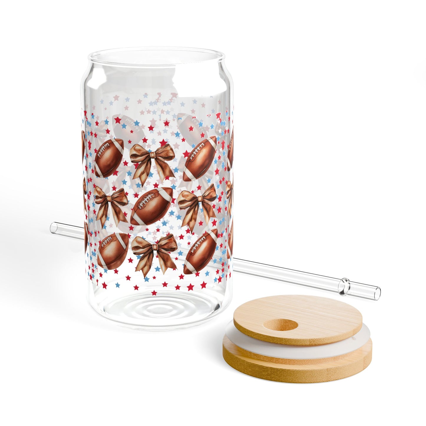 Football-Themed Sipper Glass, 16oz | Perfect for Game Day, Sports Parties, Tailgating, & Outdoor Events