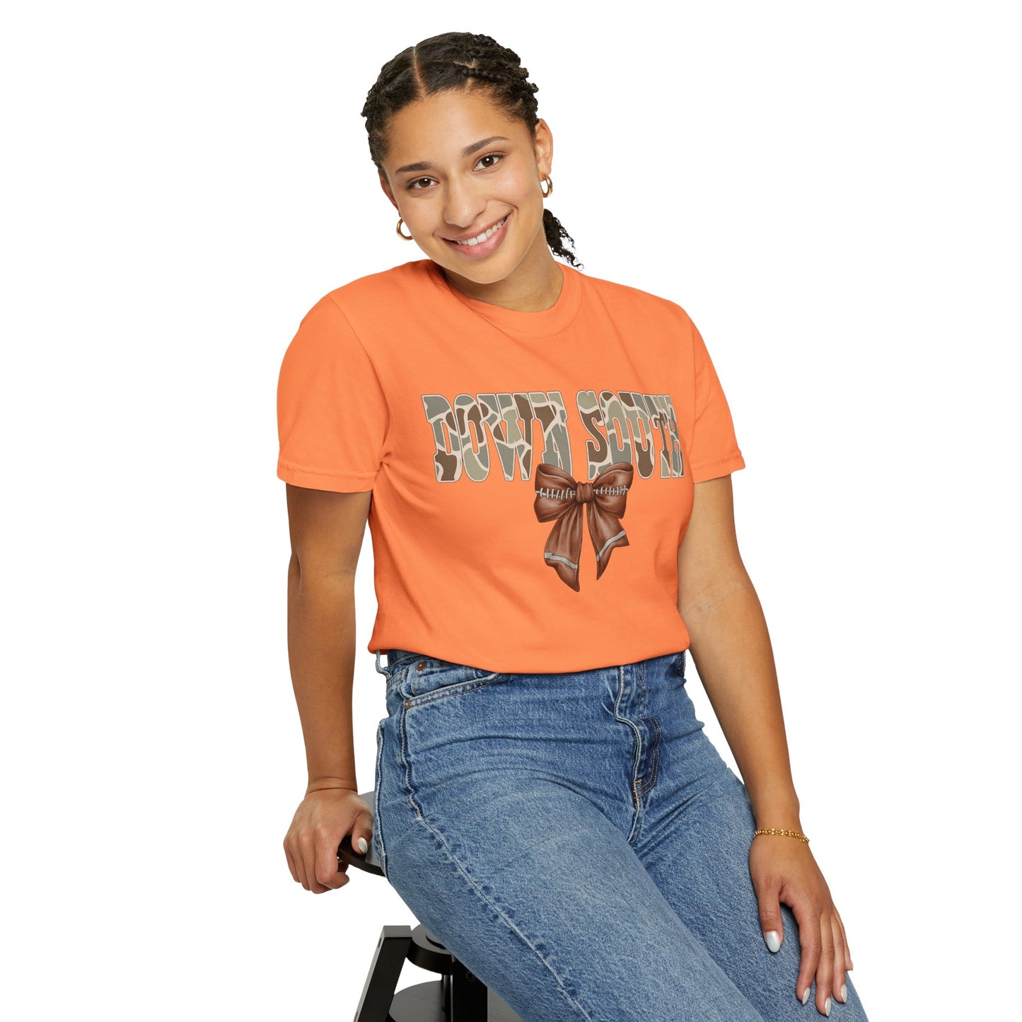 Camo Bow Graphic Tee - Trendy Apparel for Casual Outings and Birthdays