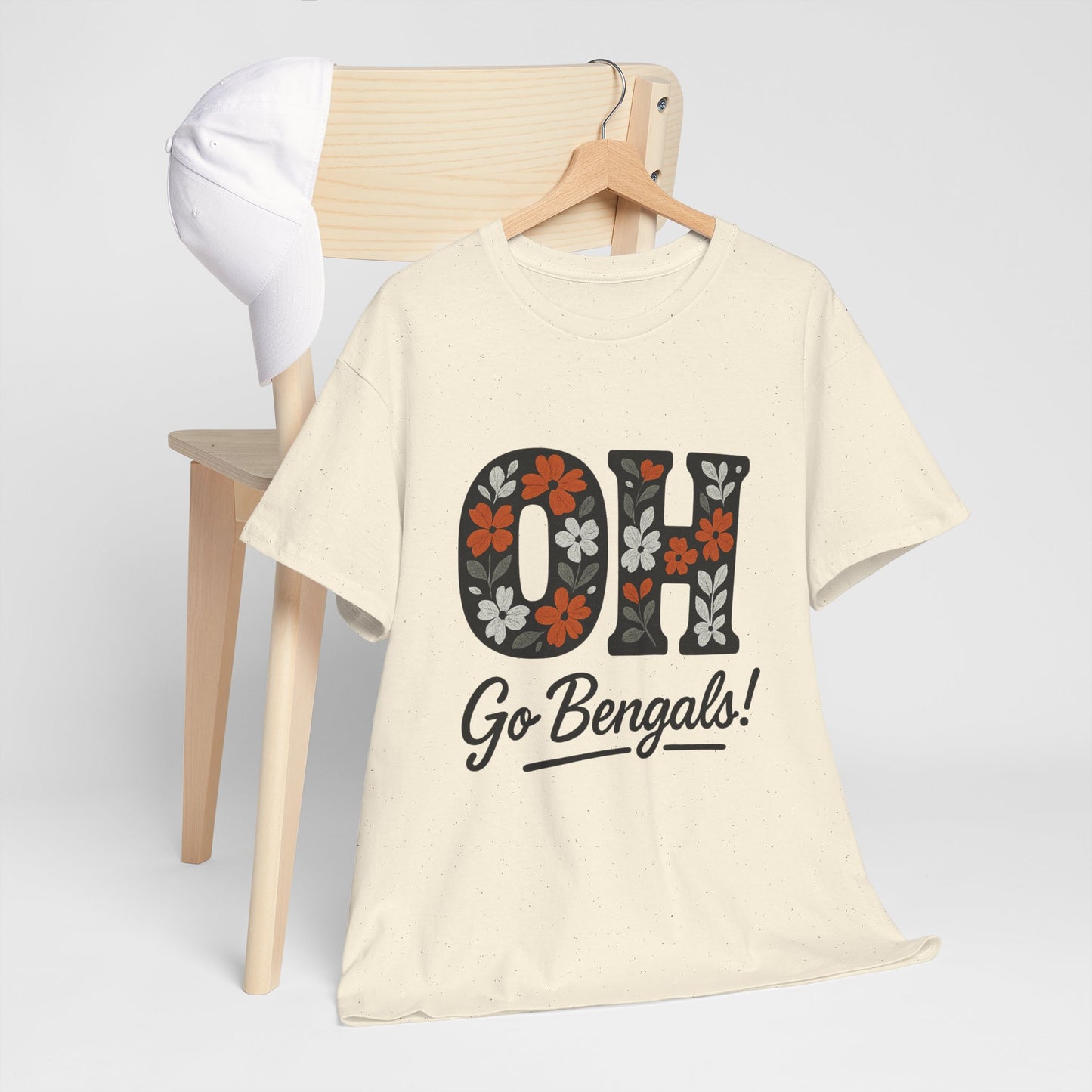 Bengals Floral Tee - Unisex Heavy Cotton