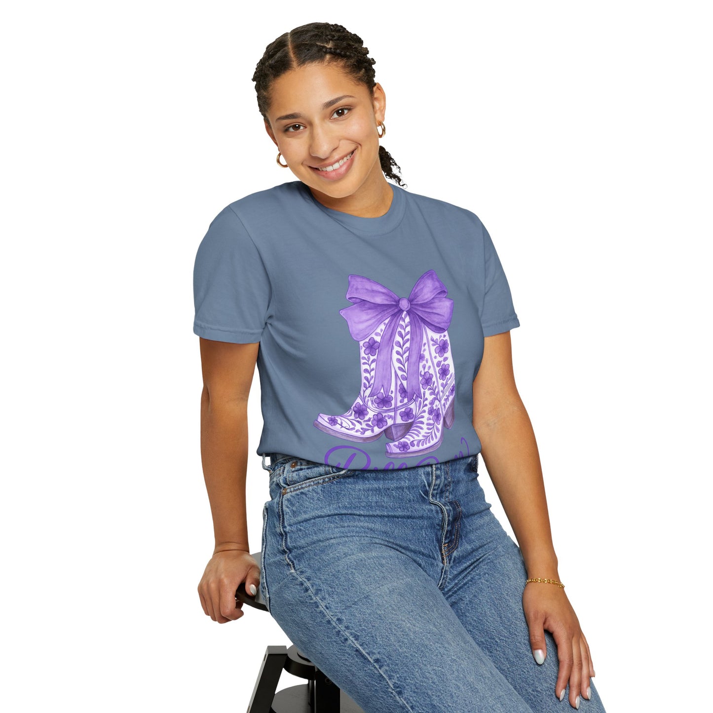 Purple Cowboy Boots T-Shirt | Western Style Tee, Festival Wear, Country Music Shirt, Gift for Horse Lovers, Casual Chic