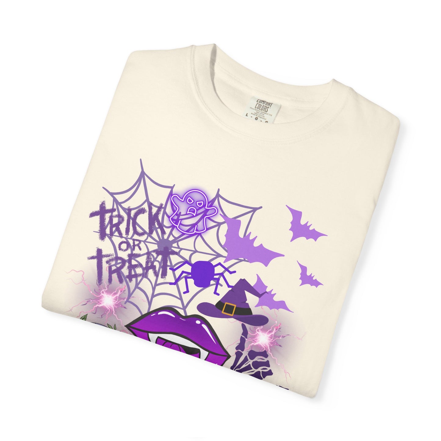 Spooky Purple Vibes Halloween Graphic T-Shirt, Fun Unisex Tee for Spooky Season, Trick or Treat, Boo! Shirt, Halloween Party Wear, Gift Idea