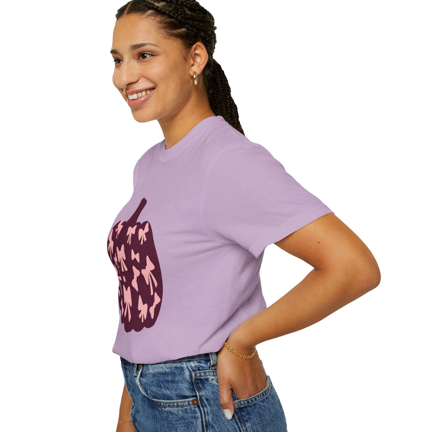 Pumpkin Bow Graphic Tee | Unisex Fall T-Shirt, Halloween Top, Cute Autumn Shirt, Gift for Her, Festival Wear