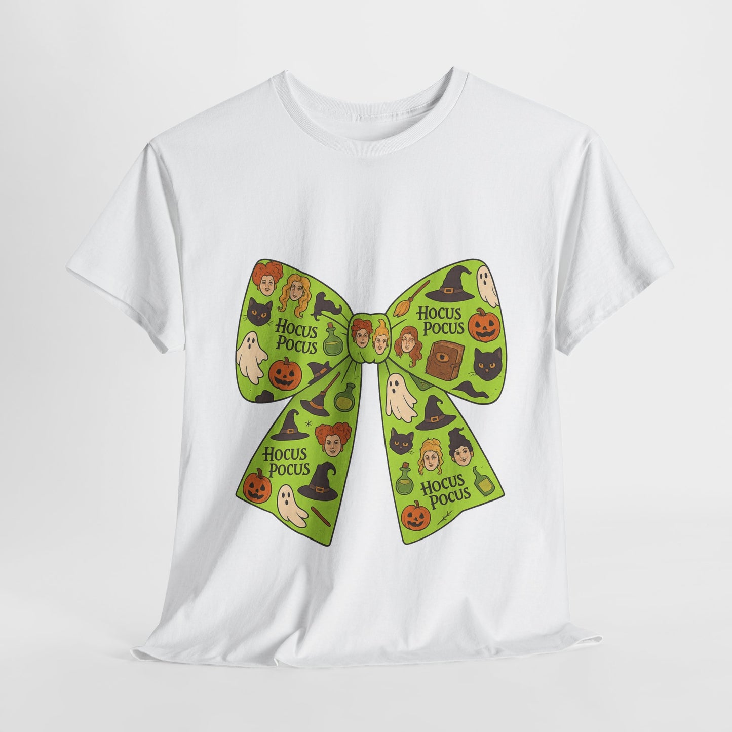 Halloween Graphic Tee, Spooky Season Unisex Shirt, Hocus Pocus Bow Tee, Autumn Style Shirt, Trick or Treat Apparel