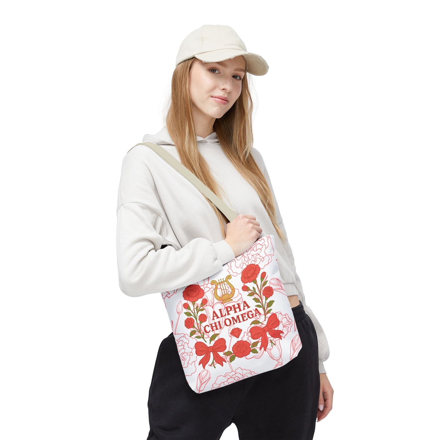 Floral Sorority Alpha Chi Omega Tote Bag, College Essentials, Gift for Sorority Sisters, Eco-Friendly Shopping Tote, Alpha Chi Omega Apparel