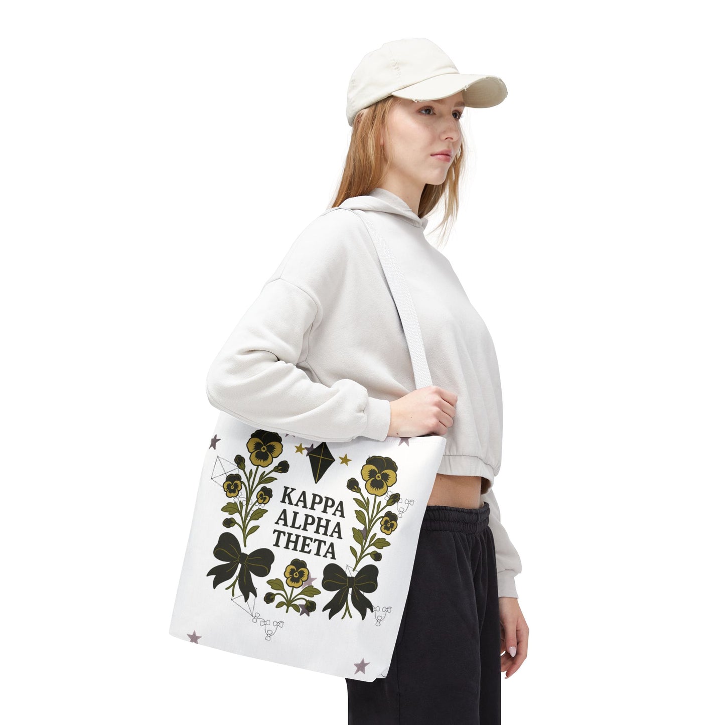 Floral Sorority Tote Bag | Kappa Alpha Theta, Eco-Friendly Bag, Gift for Sisters, College Accessory, Summer Outing Bag