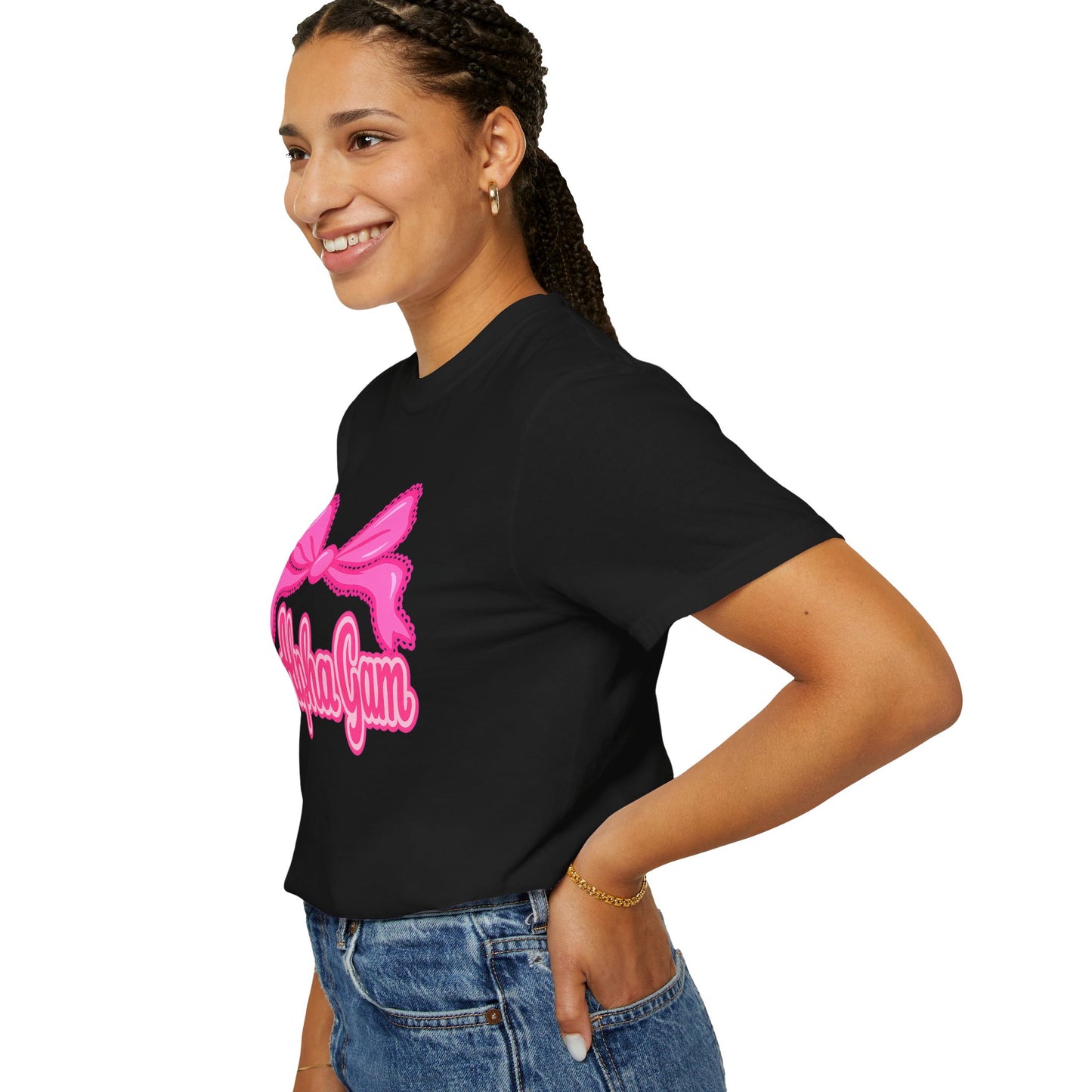 AlphaGam Bow T-Shirt | Unisex Garment-Dyed Tee for Sorority Sisters, College Apparel, Gifts for Greek Life, Casual Outfit, Sorority [...]