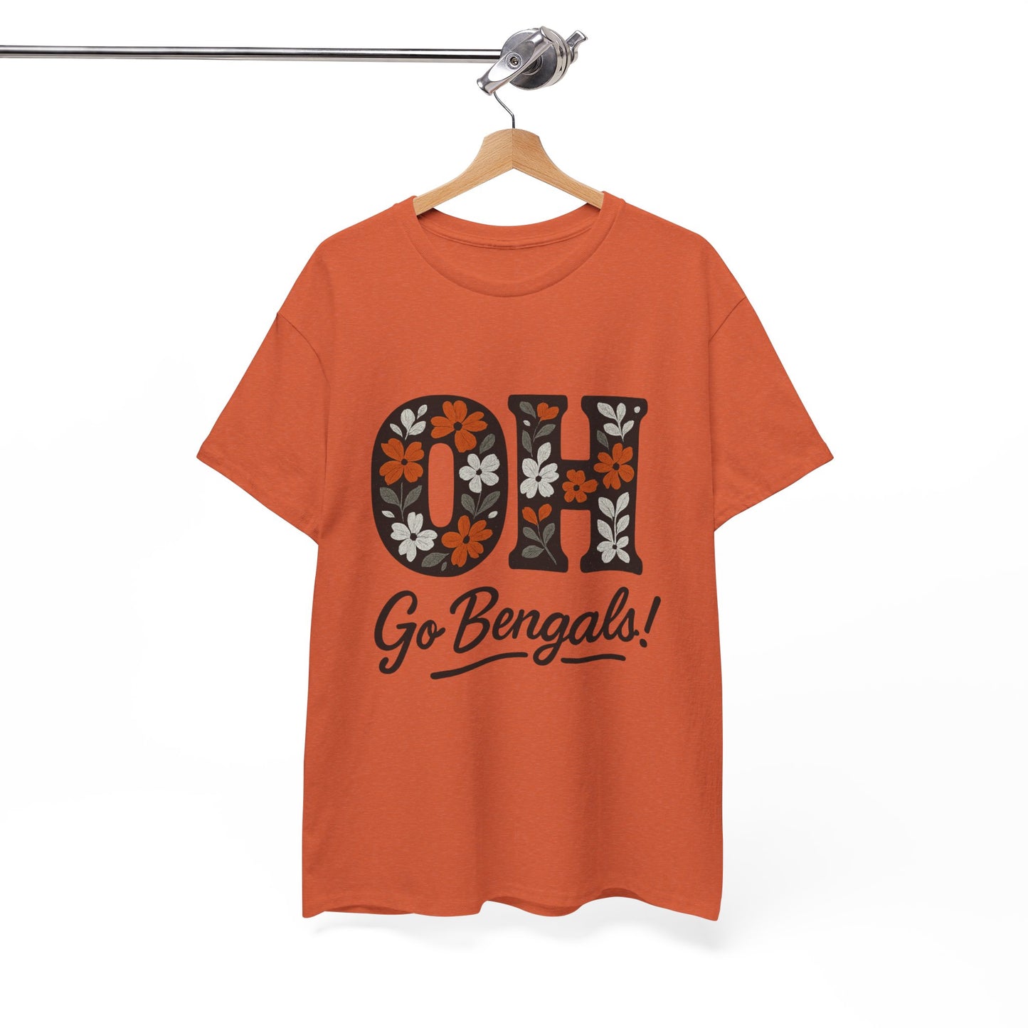 Bengals Floral Tee - Unisex Heavy Cotton