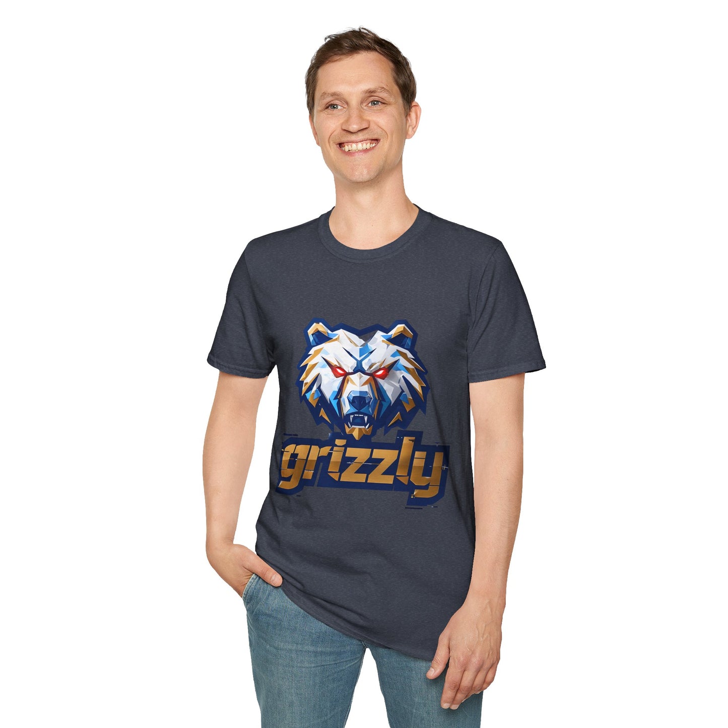 Grizzly Memphis Bear Graphic Tee, Unisex Softstyle T-Shirt, Memphis Basketball Fan, Memphis Grizz, 901, Go Grizz