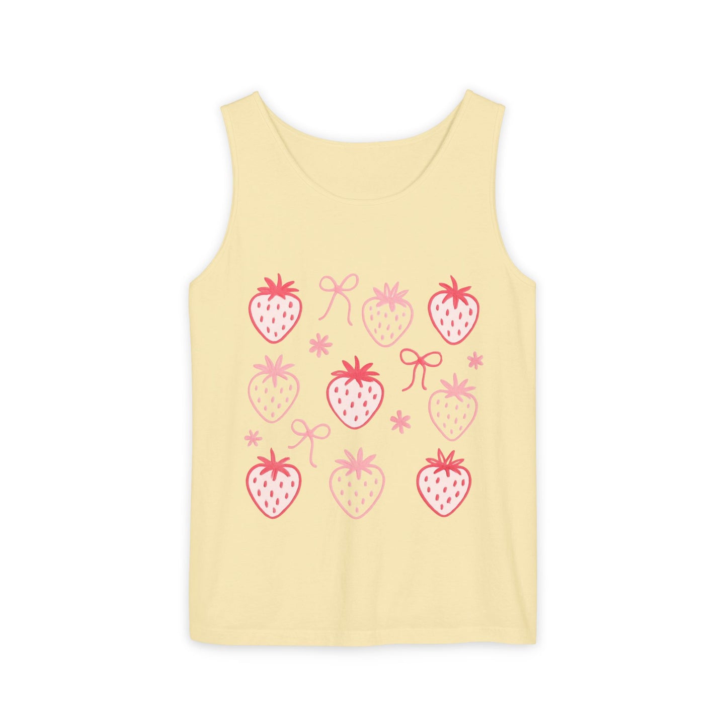 Strawberry Print Tank Top - Summer Vibes Beachwear