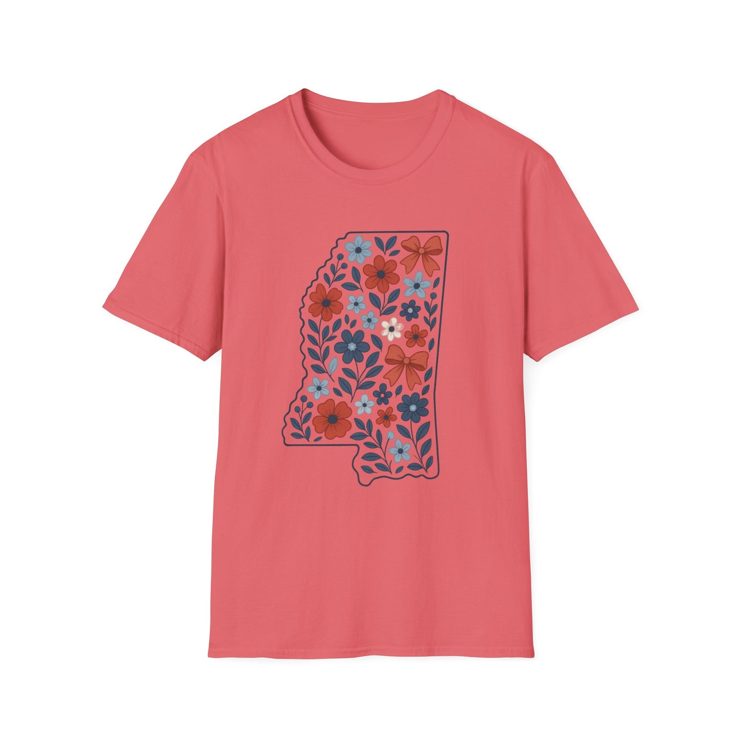 Mississippi Floral Unisex T-Shirt, Casual Tee, Gift for Her, Summer Apparel, Nature Lover Shirt, State Pride Clothing