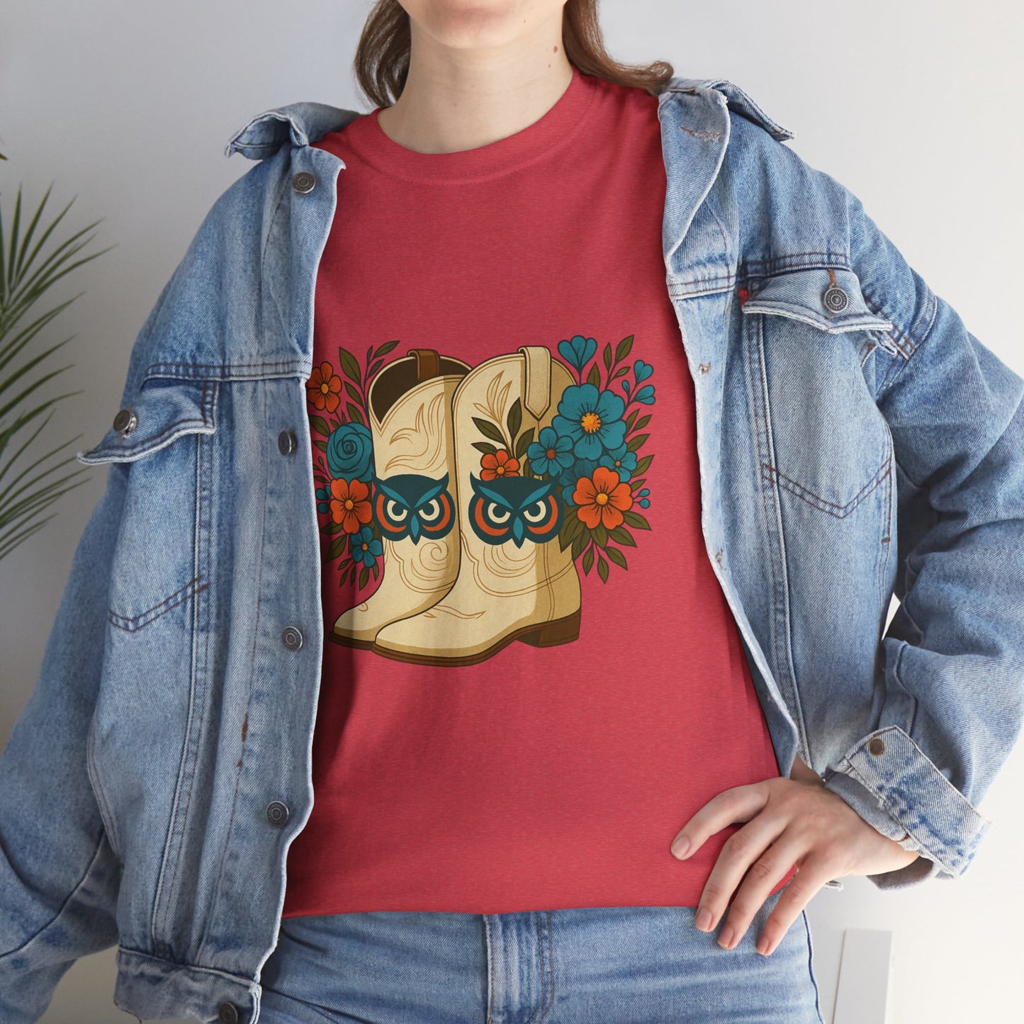 Floral Cowboy Boots Tee, Perfect for Country Music Lovers, Western Style Gift, Casual Outfit, Boho Fashion, Farmhouse Decor