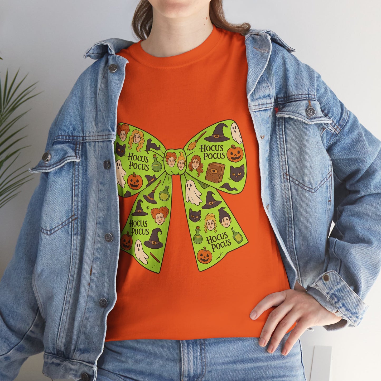 Halloween Graphic Tee, Spooky Season Unisex Shirt, Hocus Pocus Bow Tee, Autumn Style Shirt, Trick or Treat Apparel