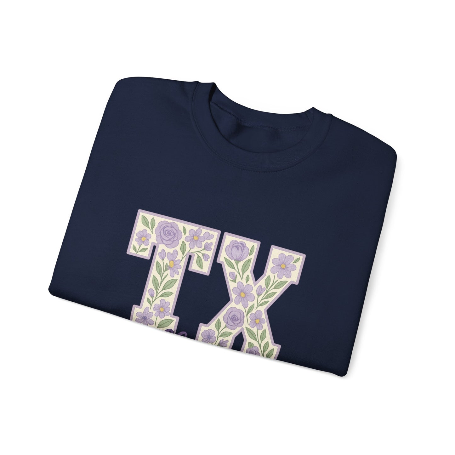 Texas Floral Sweatshirt, Cozy Unisex Crewneck, TX Riff Ram Bah Zoo Pullover, Gift for College Students, Texas Pride Apparel, Spring Fashion