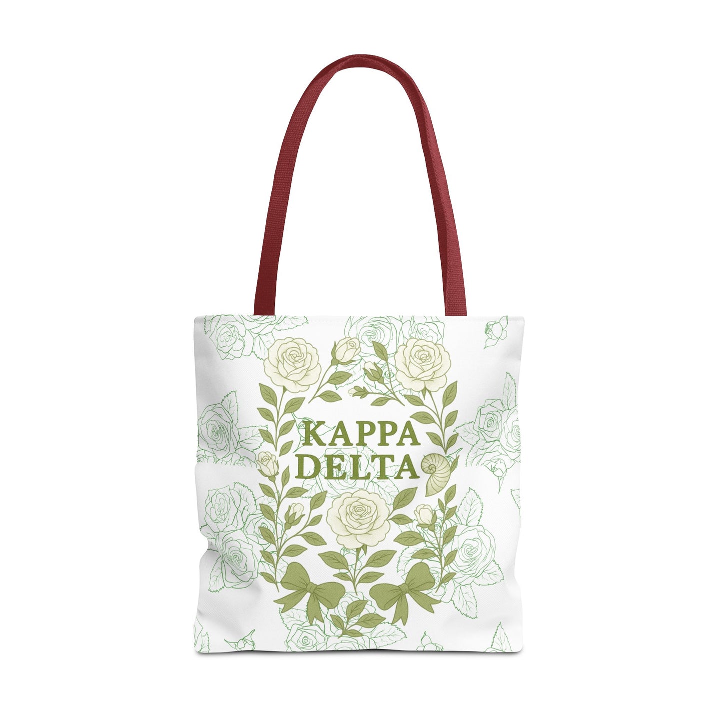 Elegant Kappa Delta Tote Bag, Floral AOP Design, Sorority Bag, Gift for Sisters, Eco-Friendly Shopping Bag