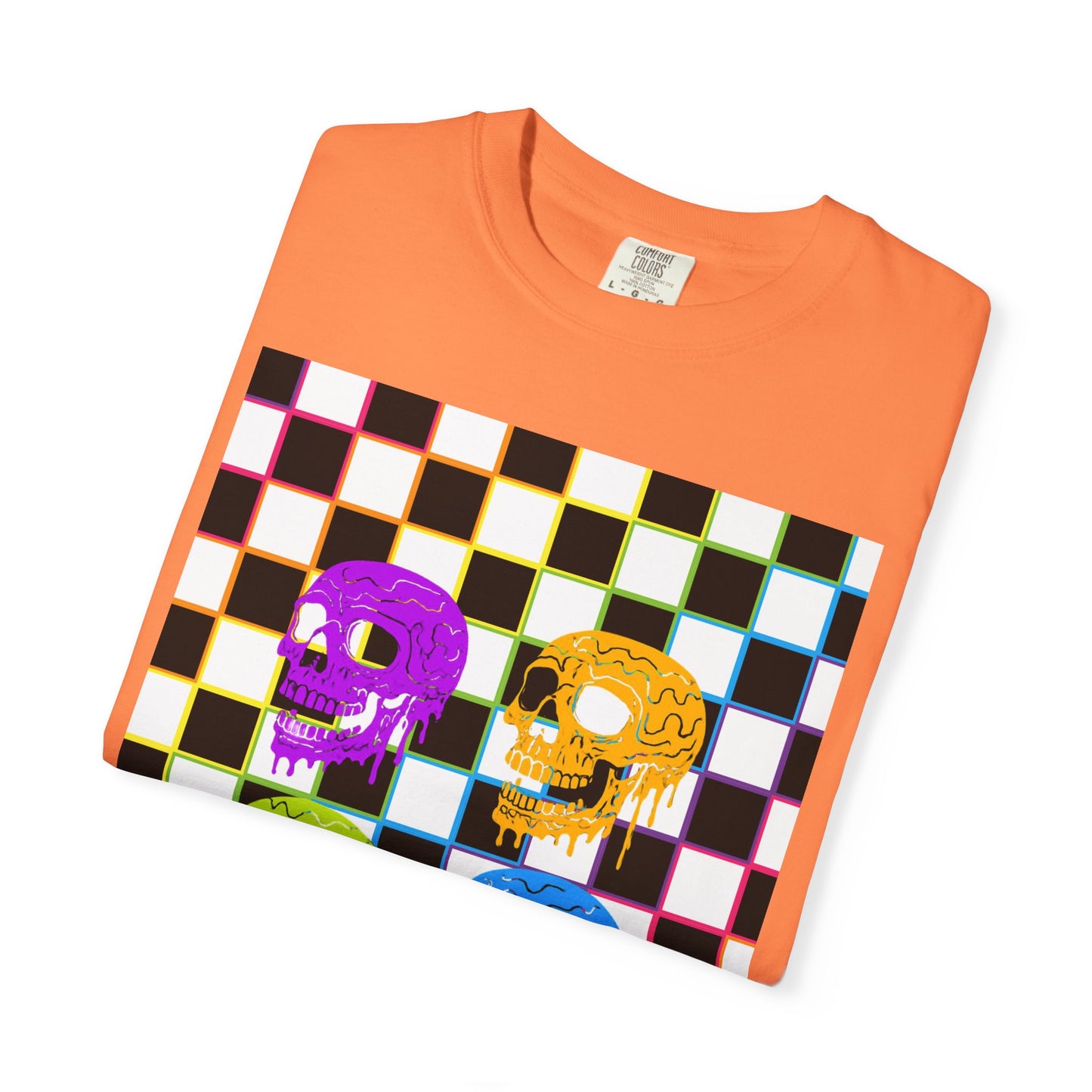 Vibrant Skull Graphic T-Shirt, Unisex Tee, Halloween Outfit, Alternative Fashion, Festival Wear, Casual Street Style
