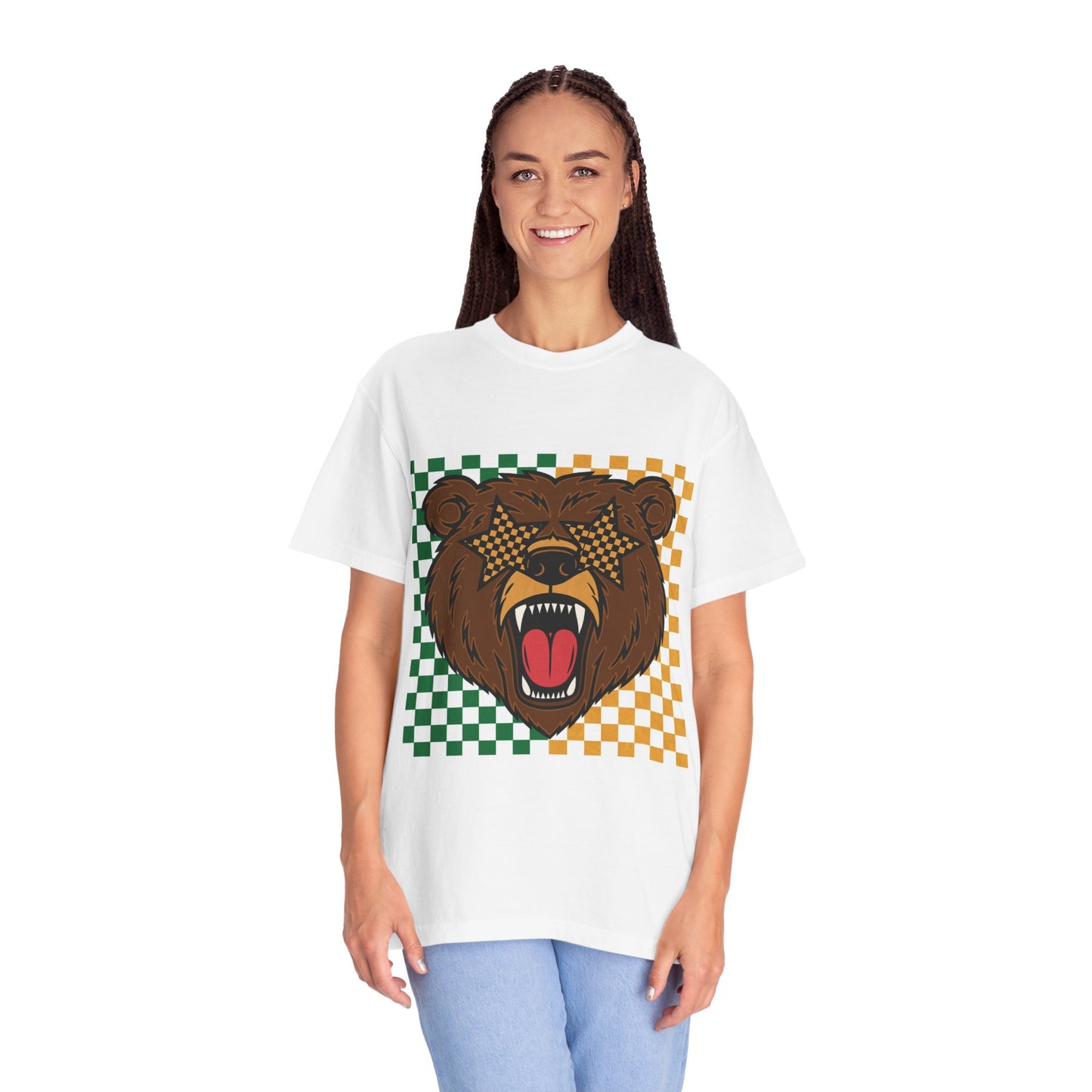 Checkered BU Bear Unisex T-shirt