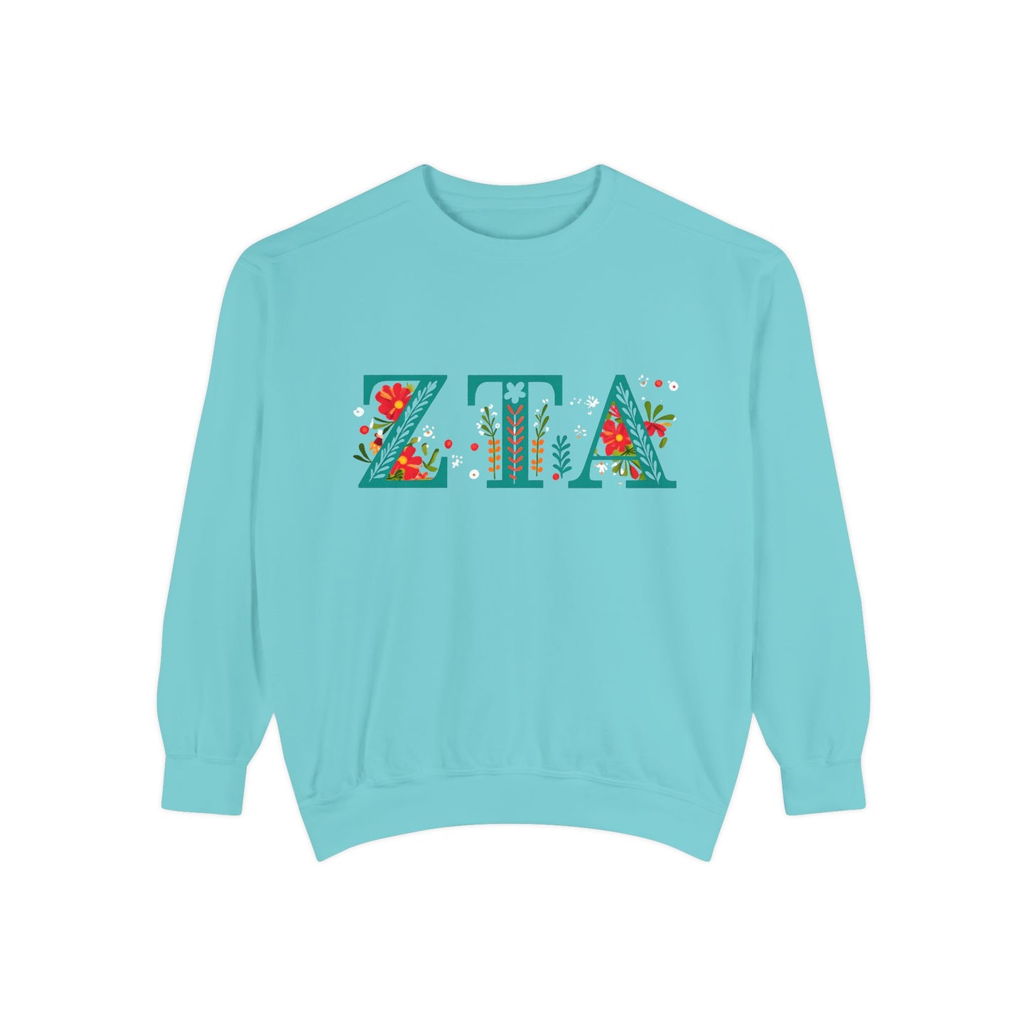 Floral ZTA Unisex Sweatshirt - Cozy Sweater for Sorority Sisters, Perfect Gift, Casual Wear, Spring Outfits, College Apparel