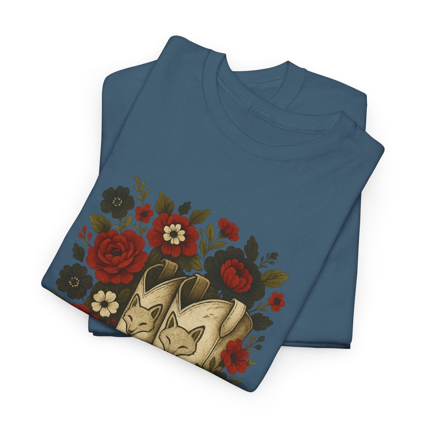 AR State Red Wolves Vintage Floral Cowboy Boots Tee
