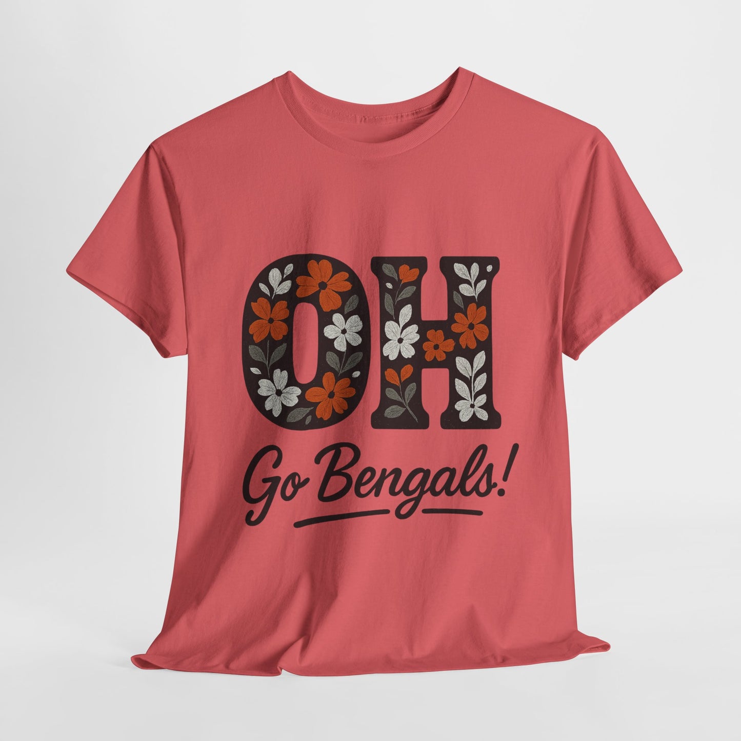 Bengals Floral Tee - Unisex Heavy Cotton