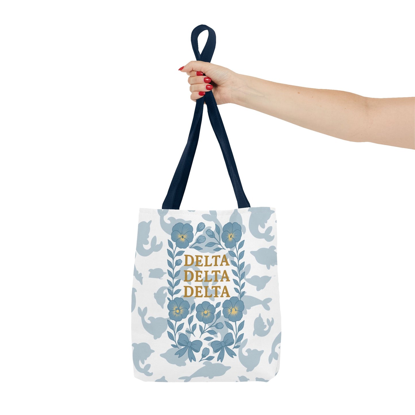 Delta Delta Delta Floral Tote Bag | Sorority Gift | Reusable Shopping Bag | Summer Accessory | Eco-Friendly Bag | Stylish Storage
